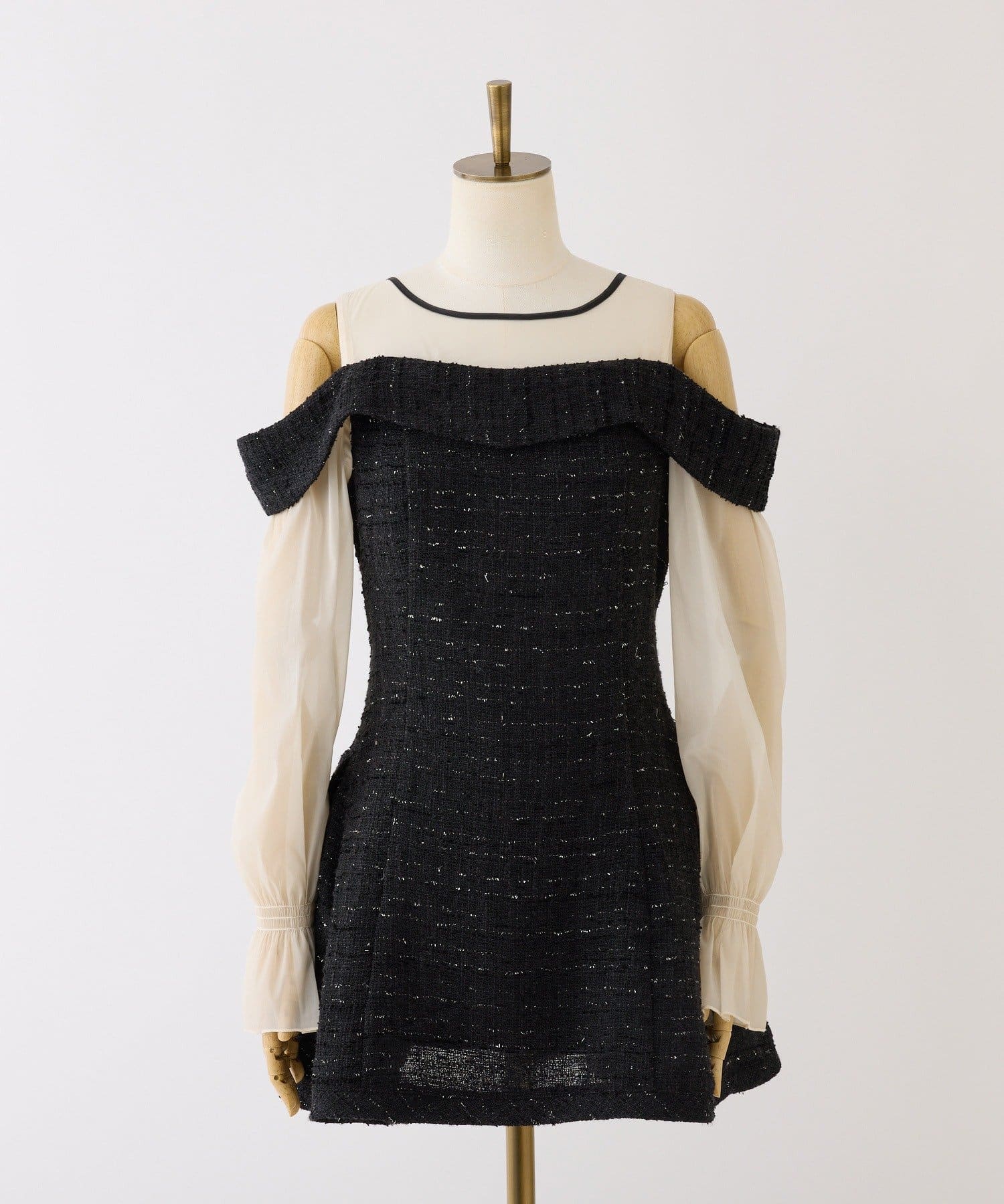 one after another NICE CLAUP(ワンアフターアナザー ナイスクラップ) 【Occasion Collection】袖取り外し可能ミニワンピース