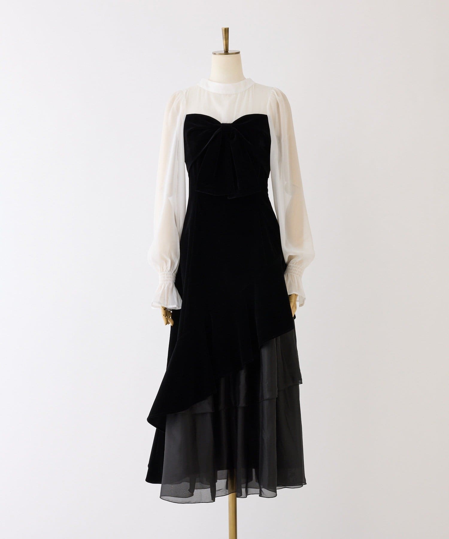 one after another NICE CLAUP(ワンアフターアナザー ナイスクラップ) 【Occasion Collection】ベロアリボンワンピース