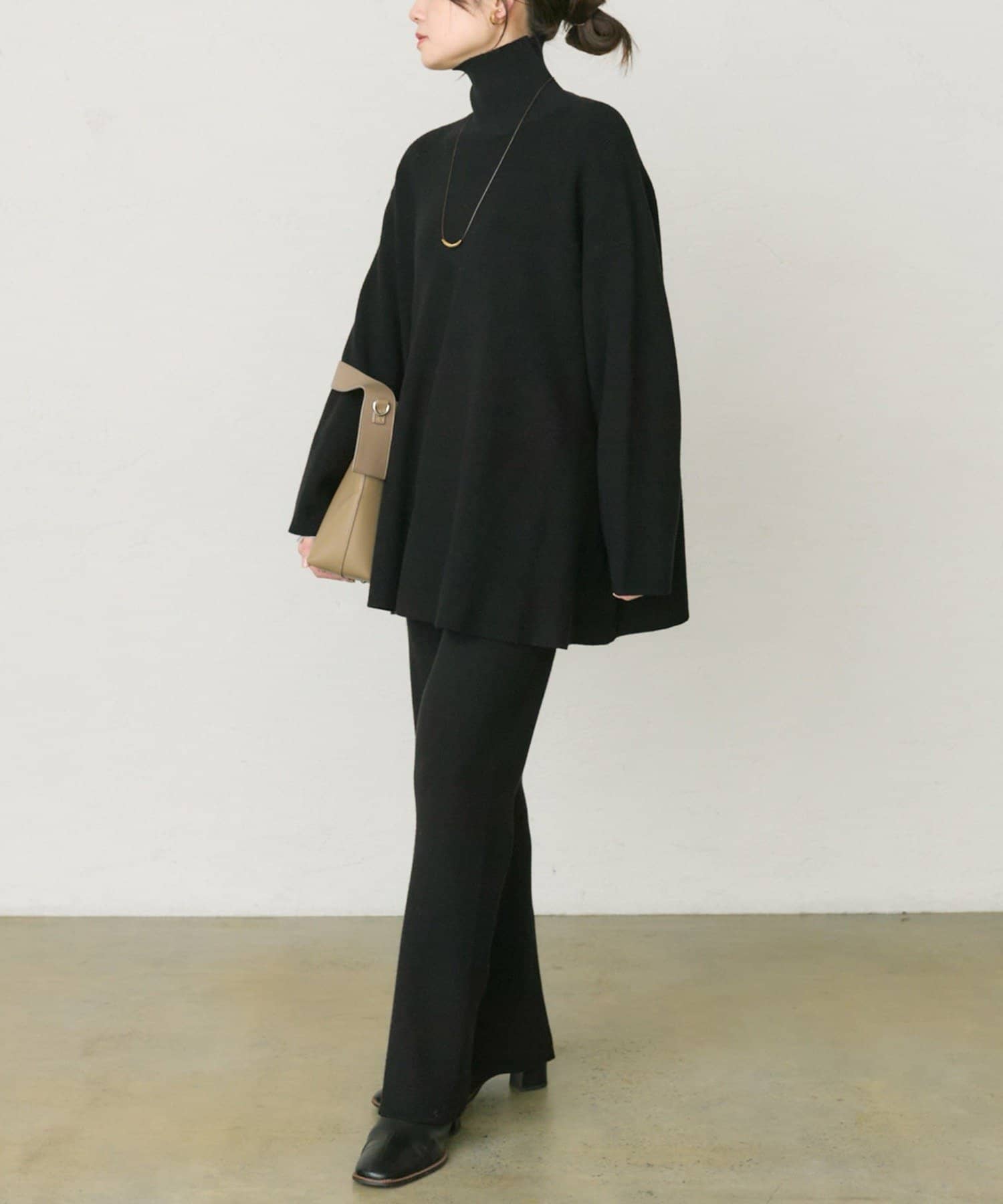 PUAL CE CIN(ピュアルセシン) 【セットアップ対応】ハイネックフレアニットプルオーバー