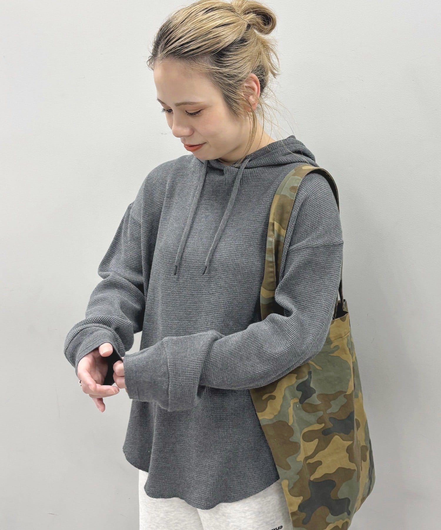 PUAL CE CIN(ピュアルセシン) 【＠yns628企画】ワッフルレイヤードパーカー