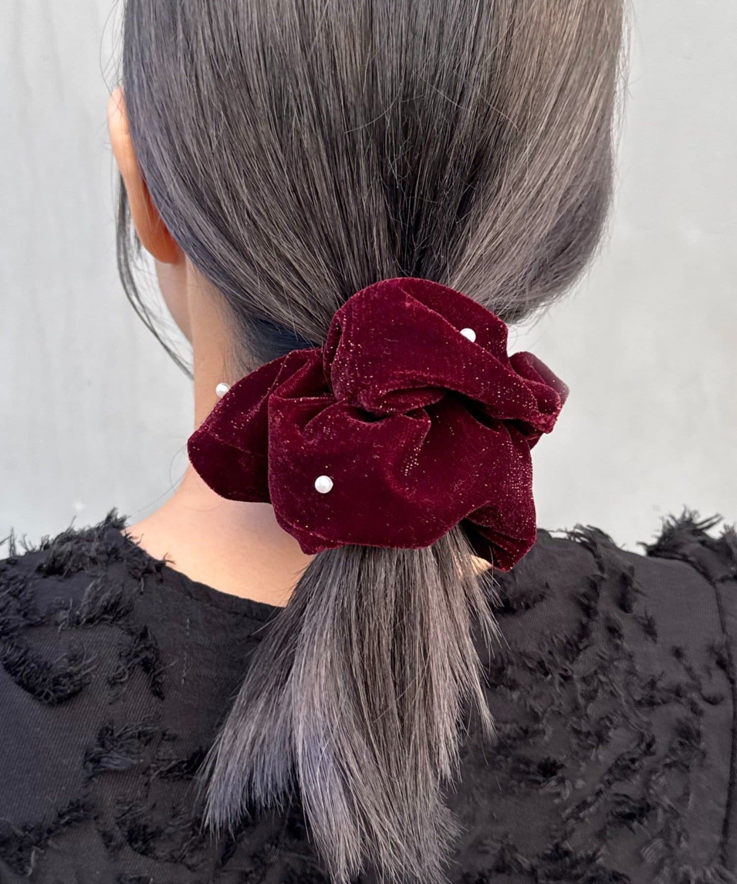 Lattice(ラティス) パール付きラメベロアシュシュ