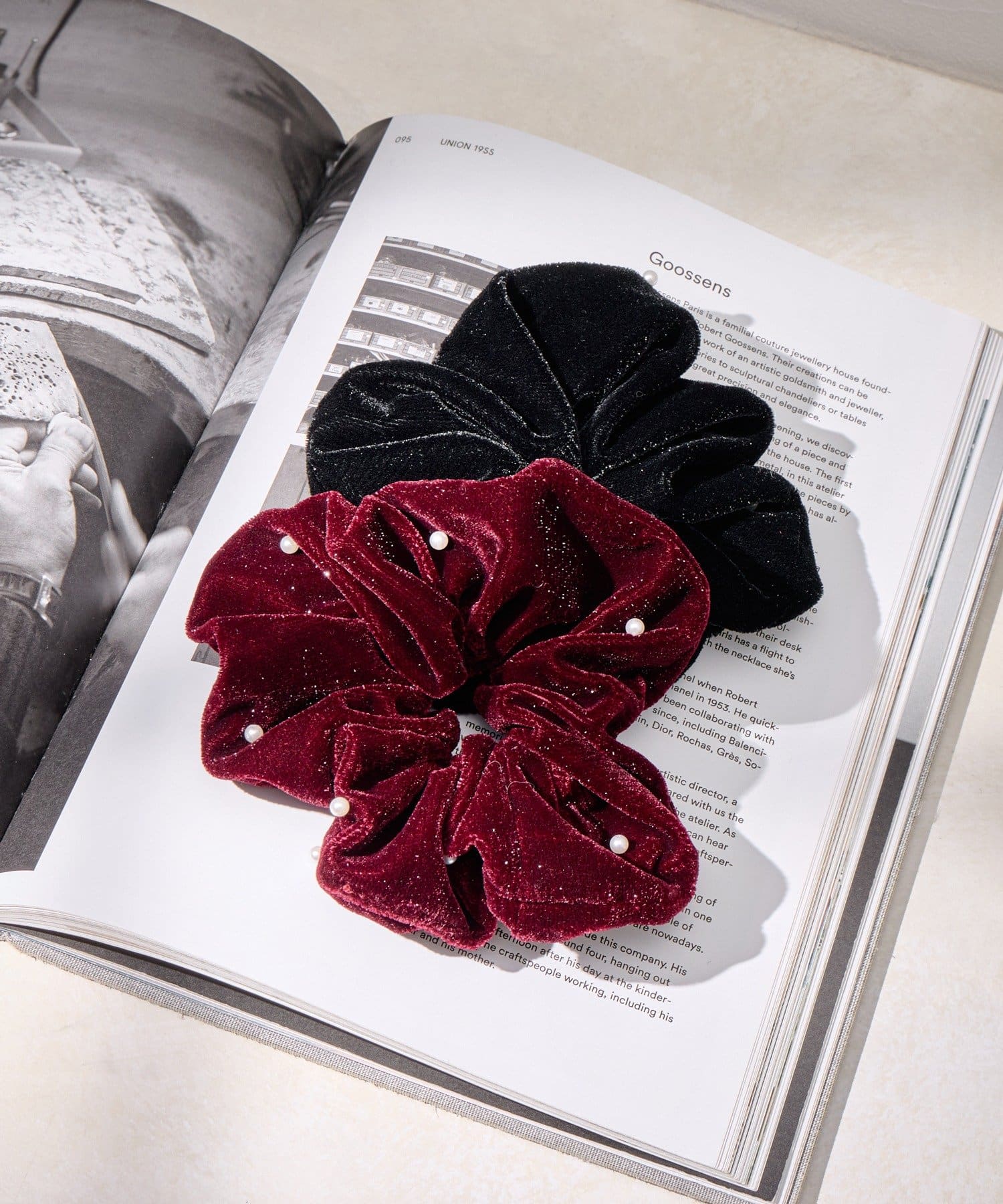 Lattice(ラティス) パール付きラメベロアシュシュ