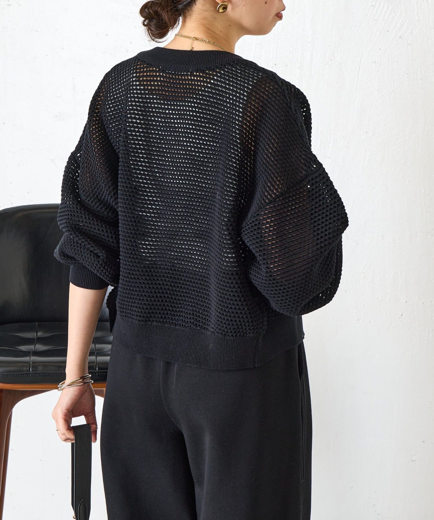 Jena　espace merveilleux(ジェナ　エスパスメルヴェイユ) 【WEB限定】メッシュニットブルゾン