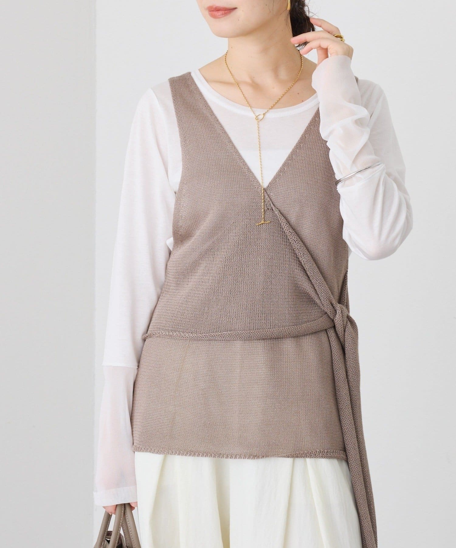 RIVE DROITE(リヴドロワ) 予約【トレンド感抜群】カシュクールニットビスチェ