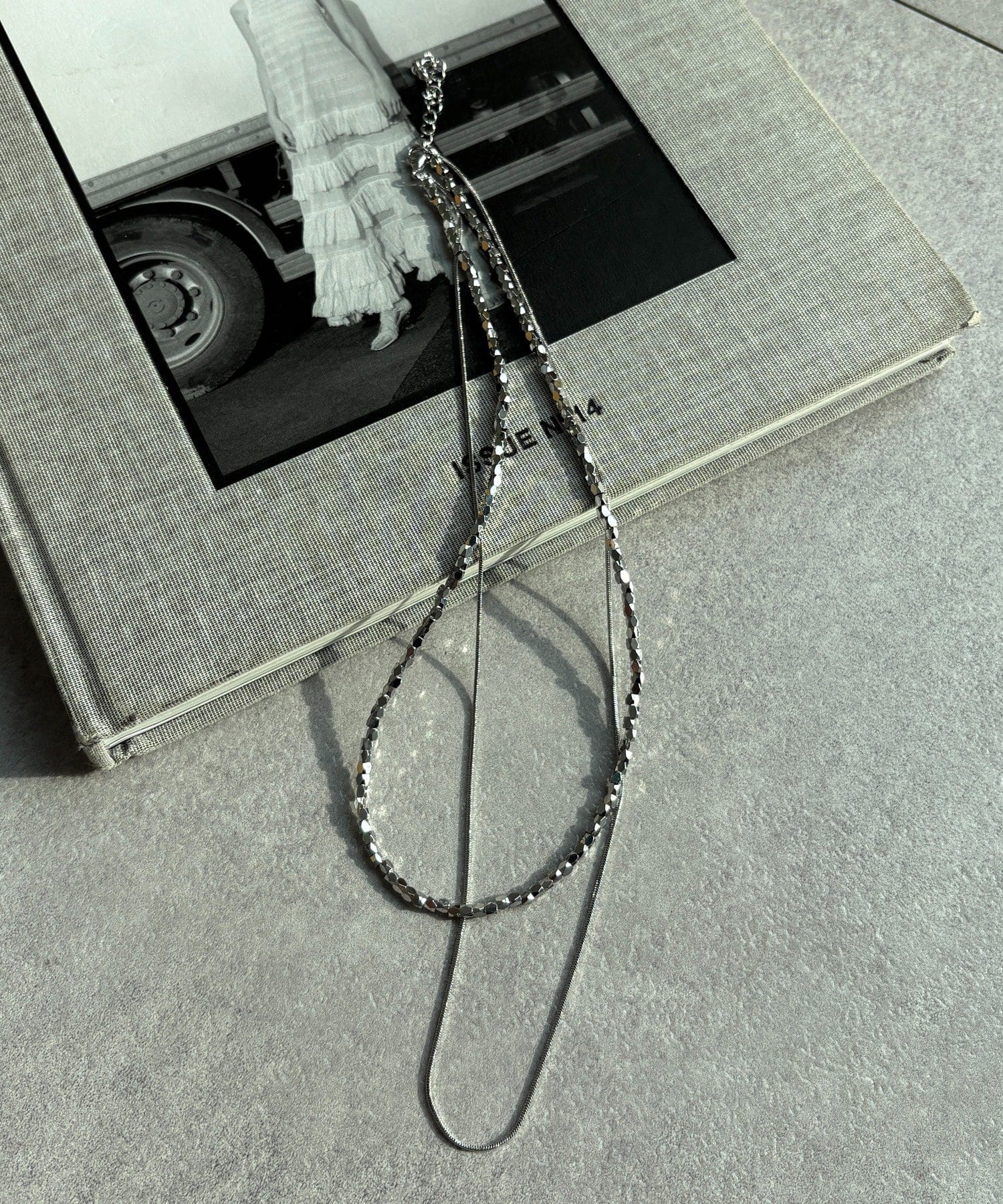 DOUDOU(ドゥドゥ) メタルビーズチェーンレイヤードネックレス