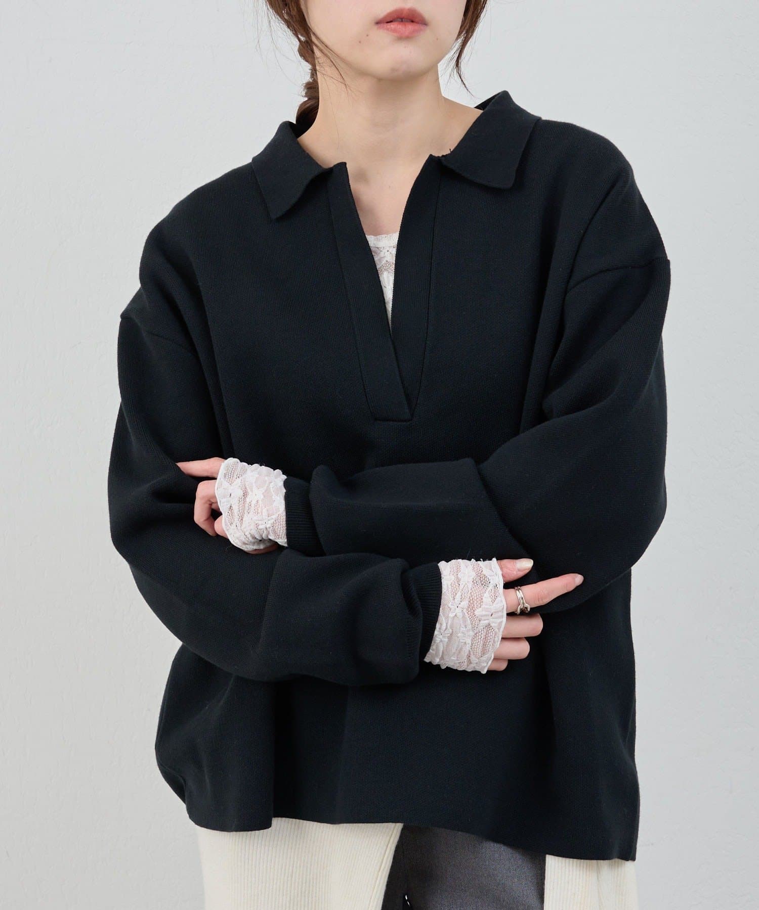 SHENERY(シーナリー) 【26SS予約】スキッパーラガーニット