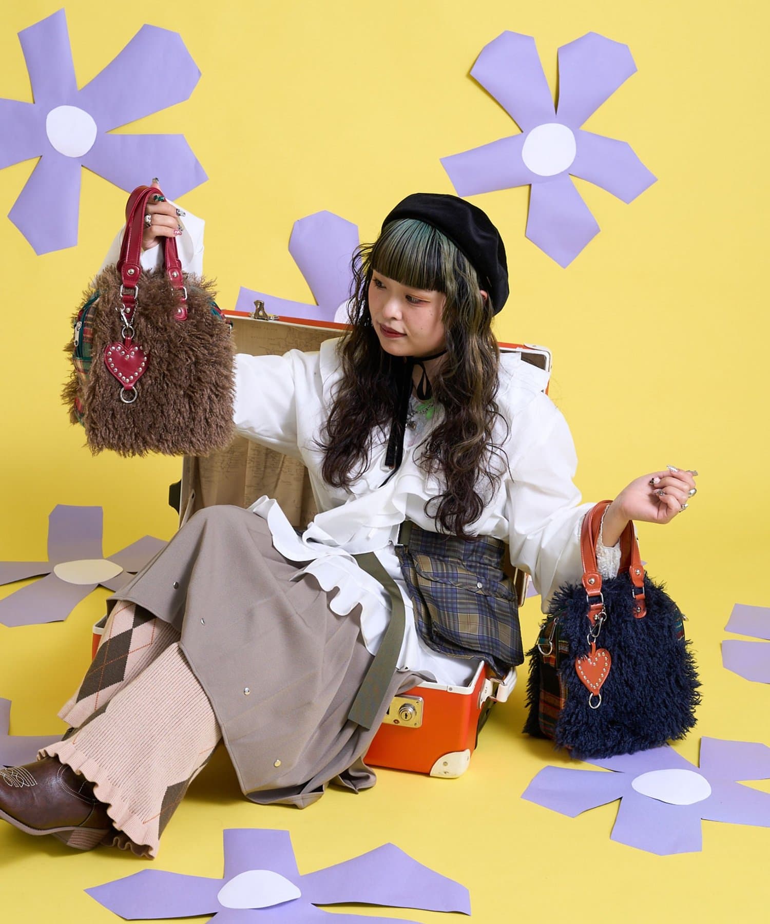 CIAOPANIC(チャオパニック) 【Me＋Me/ミープラスミー】マルチウェイポケット付プリーツスカート