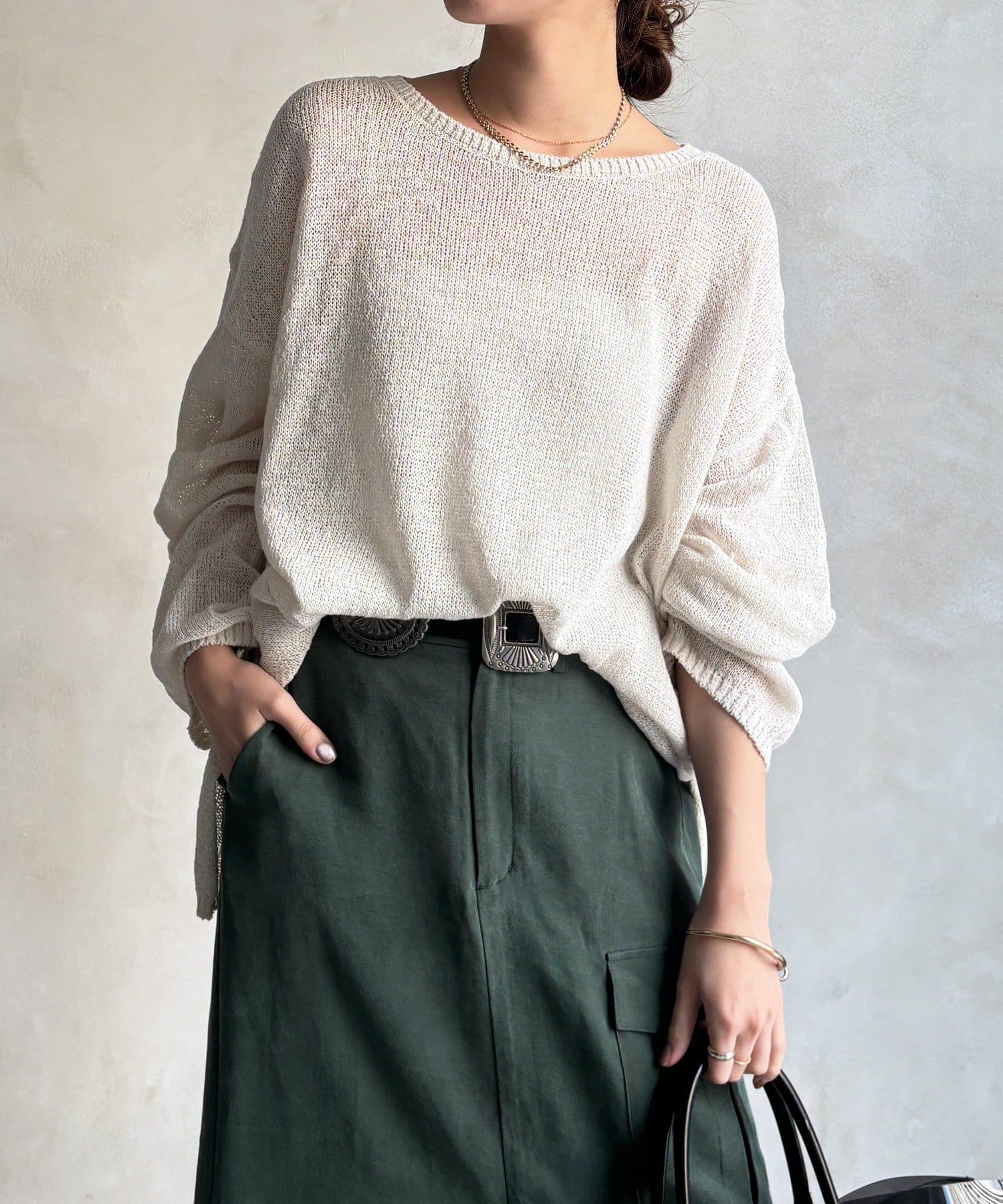 DOUDOU(ドゥドゥ) ペーパーヤーンプルオーバー