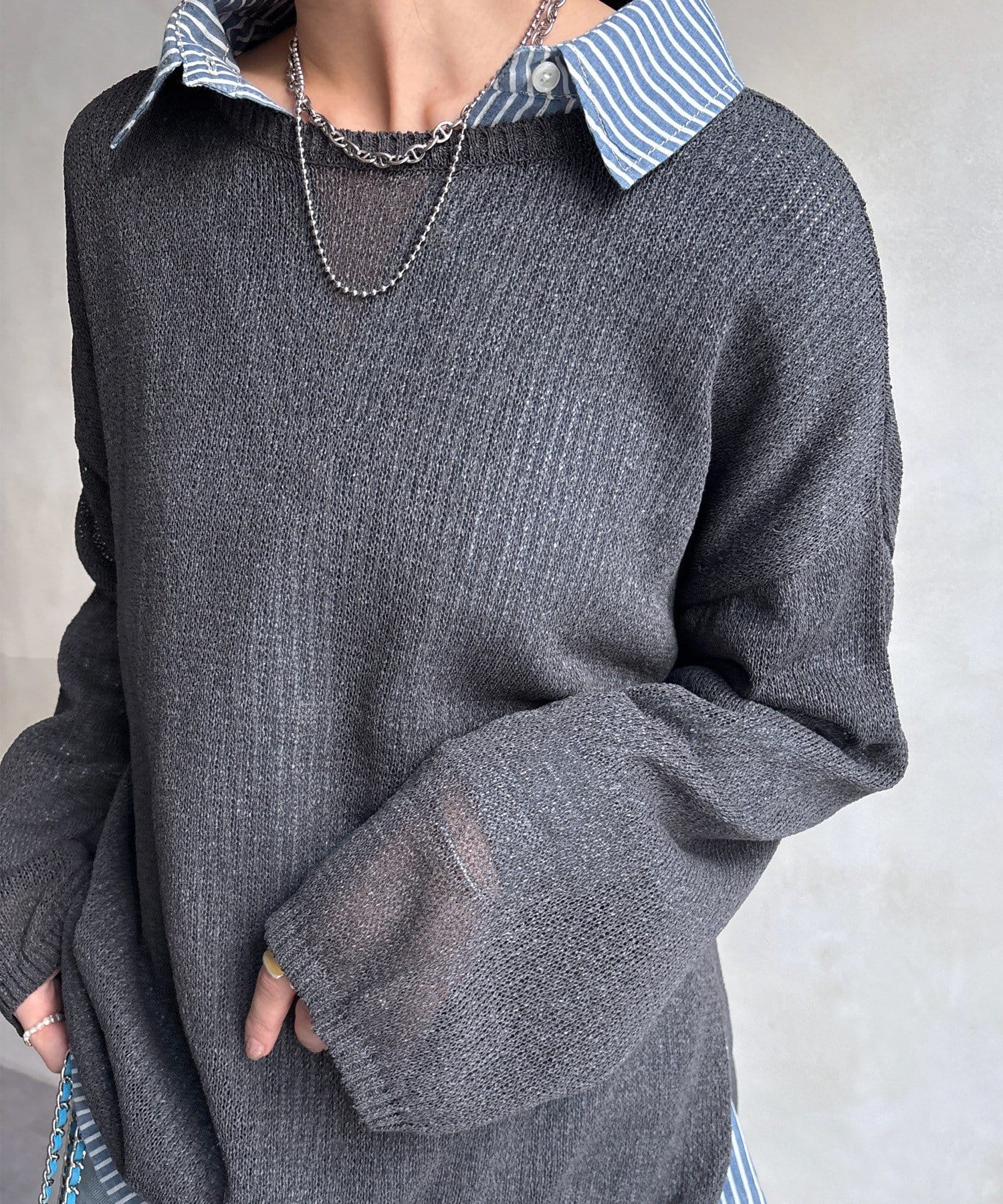 DOUDOU(ドゥドゥ) ペーパーヤーンプルオーバー