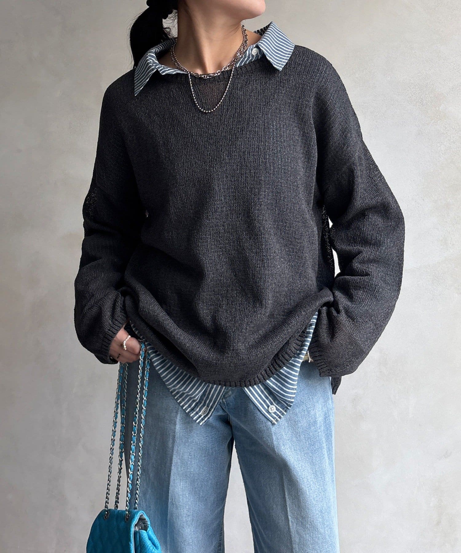 DOUDOU(ドゥドゥ) ペーパーヤーンプルオーバー