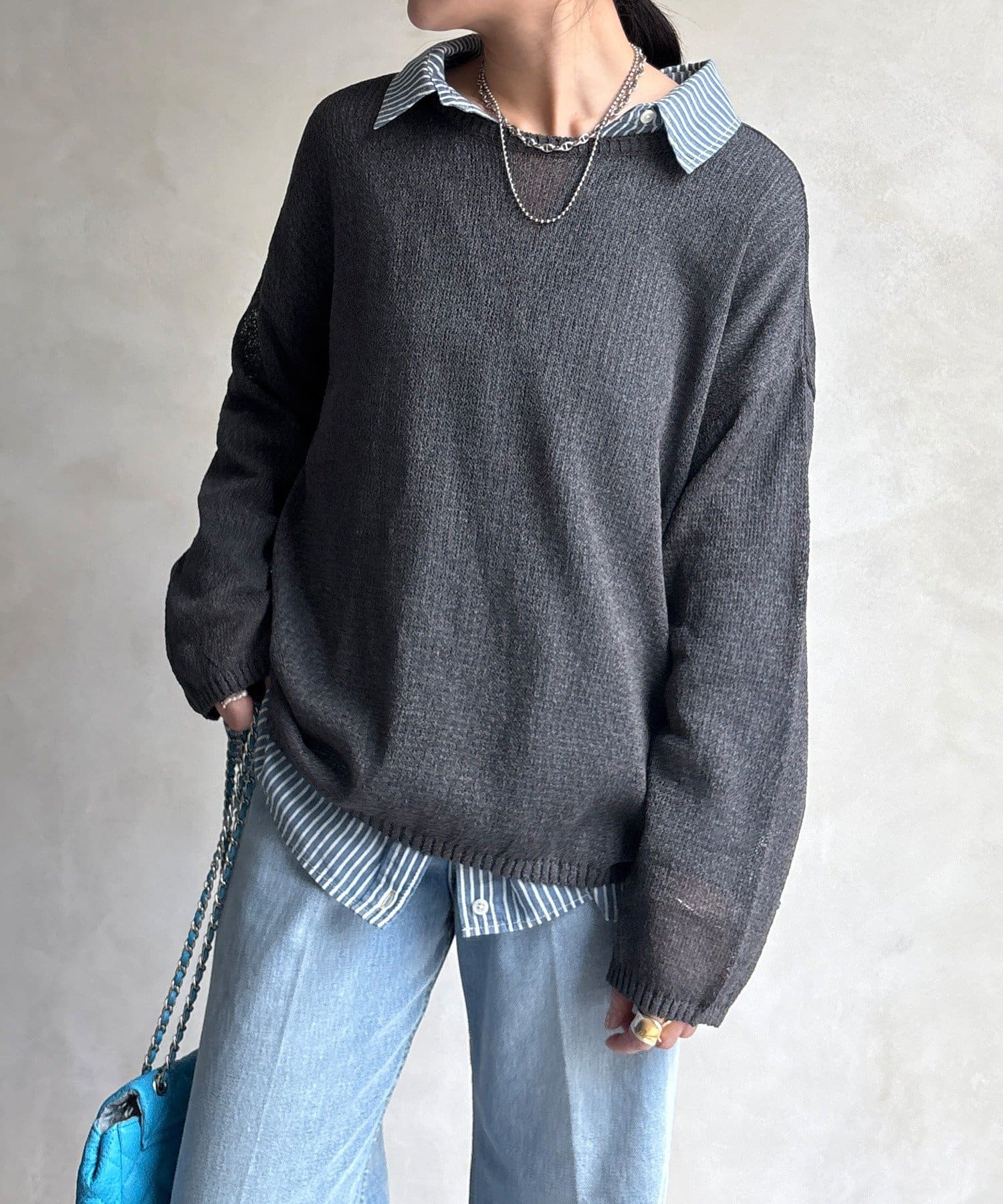 DOUDOU(ドゥドゥ) ペーパーヤーンプルオーバー