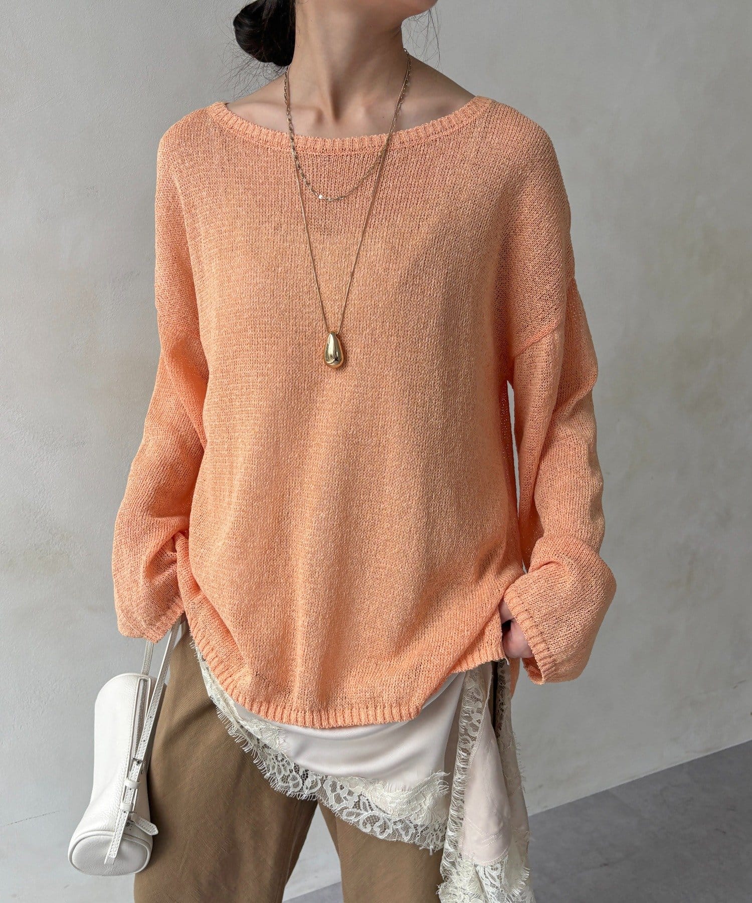 DOUDOU(ドゥドゥ) ペーパーヤーンプルオーバー