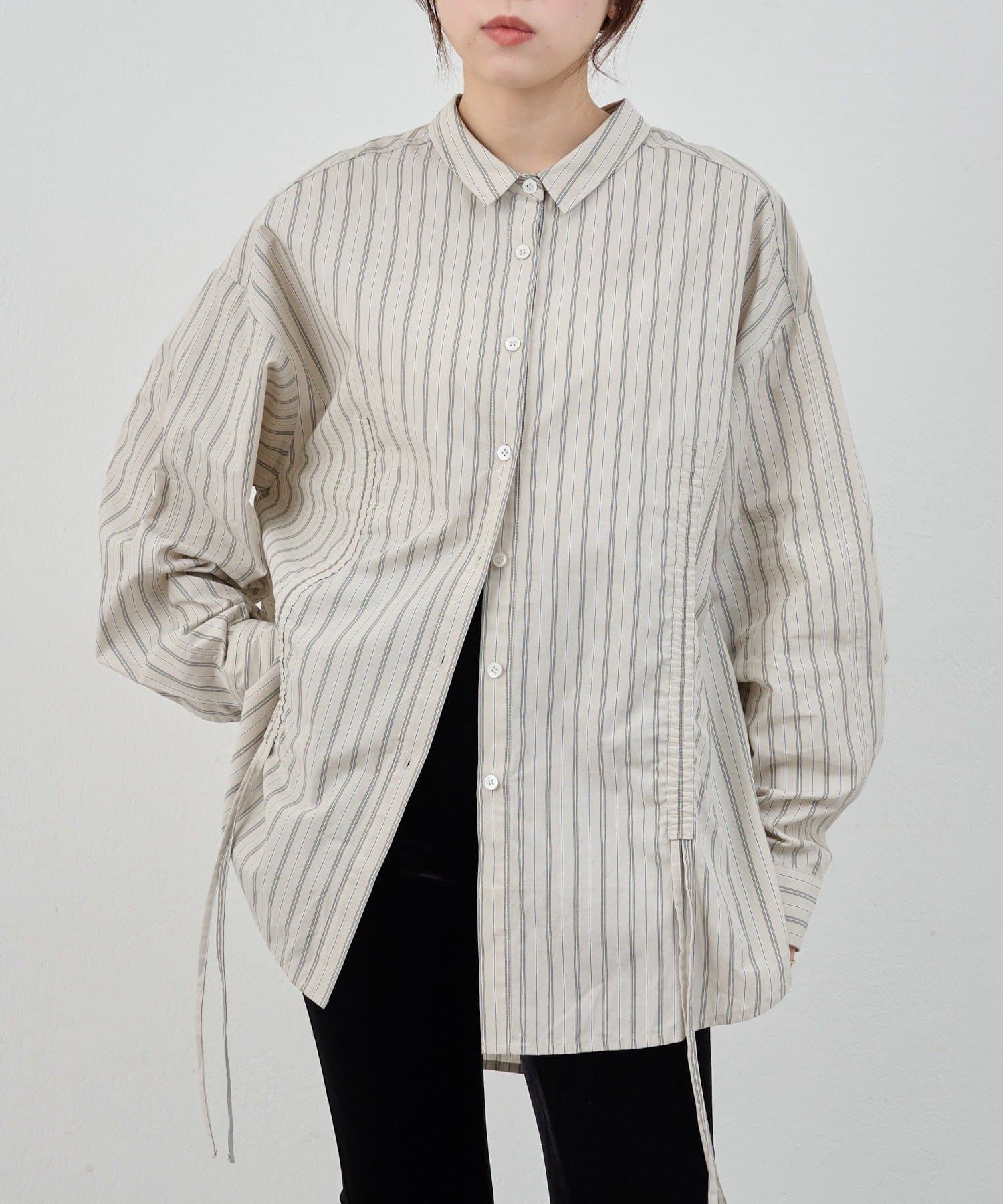 SHENERY(シーナリー) 【26SS予約】ストライプギャザーブラウス