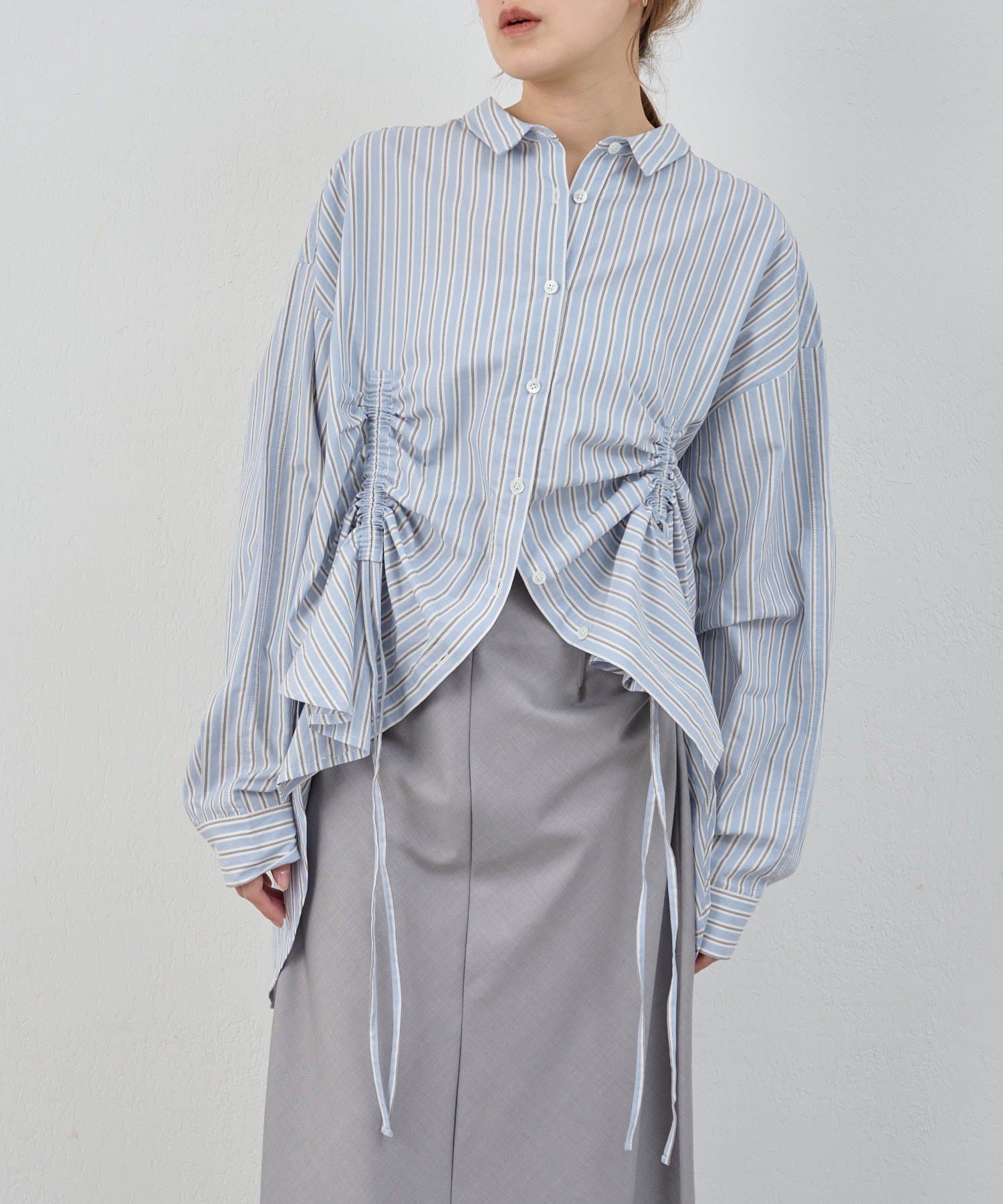 SHENERY(シーナリー) 【26SS予約】ストライプギャザーブラウス