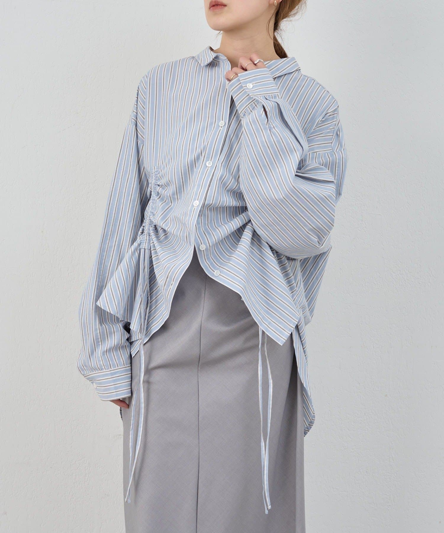 SHENERY(シーナリー) 【26SS予約】ストライプギャザーブラウス