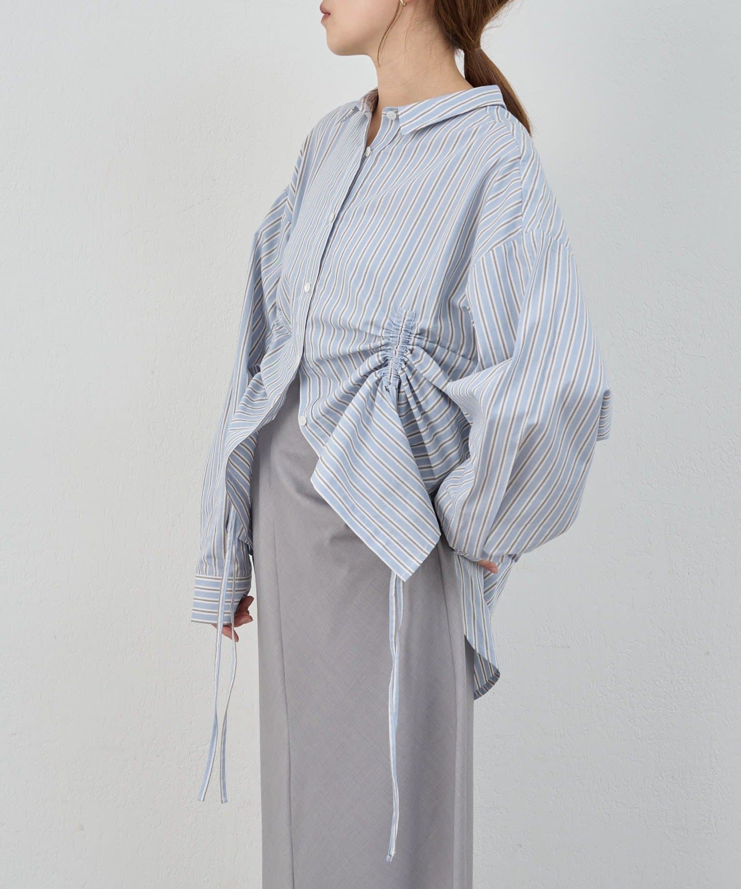 SHENERY(シーナリー) 【26SS予約】ストライプギャザーブラウス