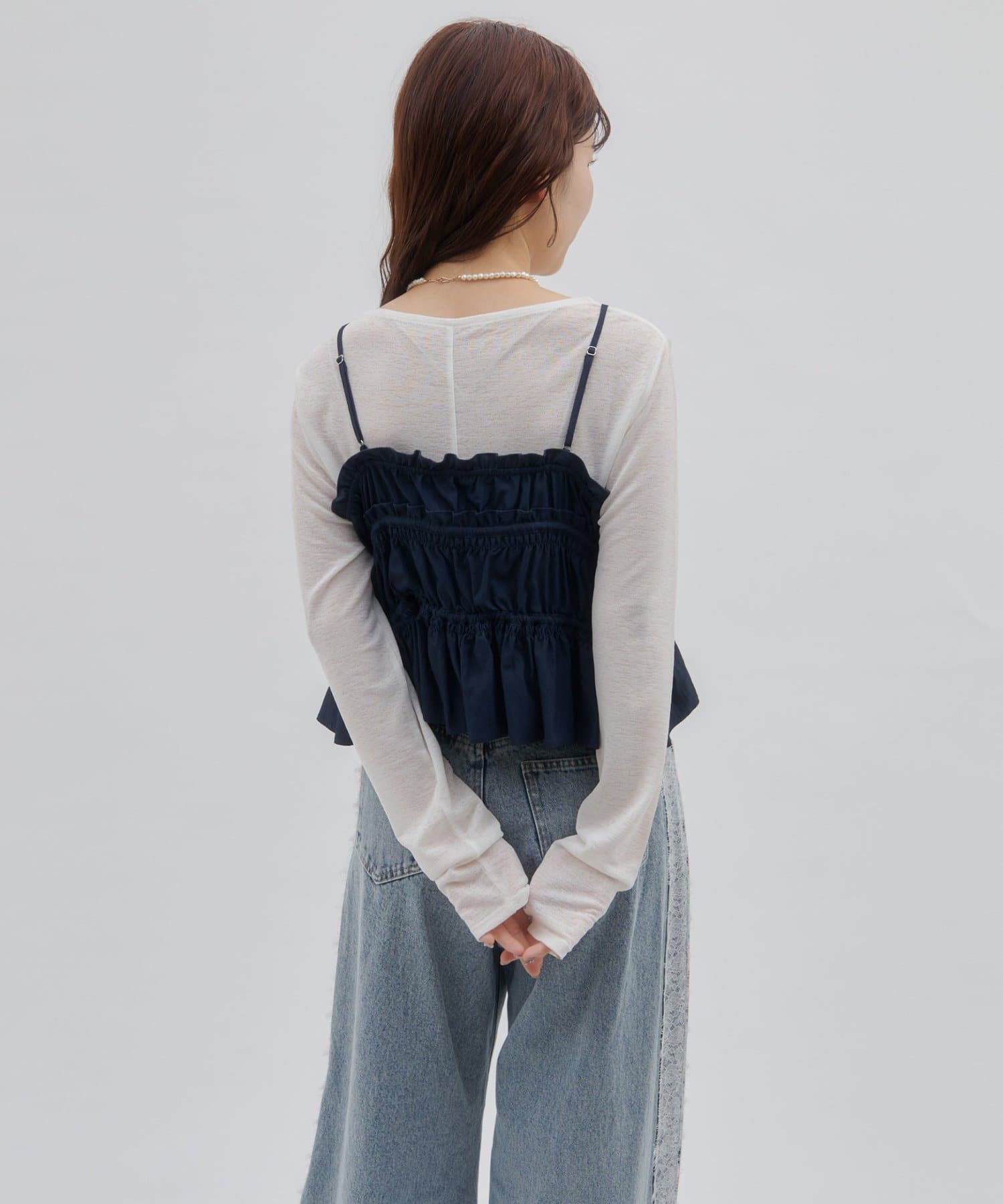 DISCOAT(ディスコート) 【SS先行予約/umm.】ギャザーリボンキャミ