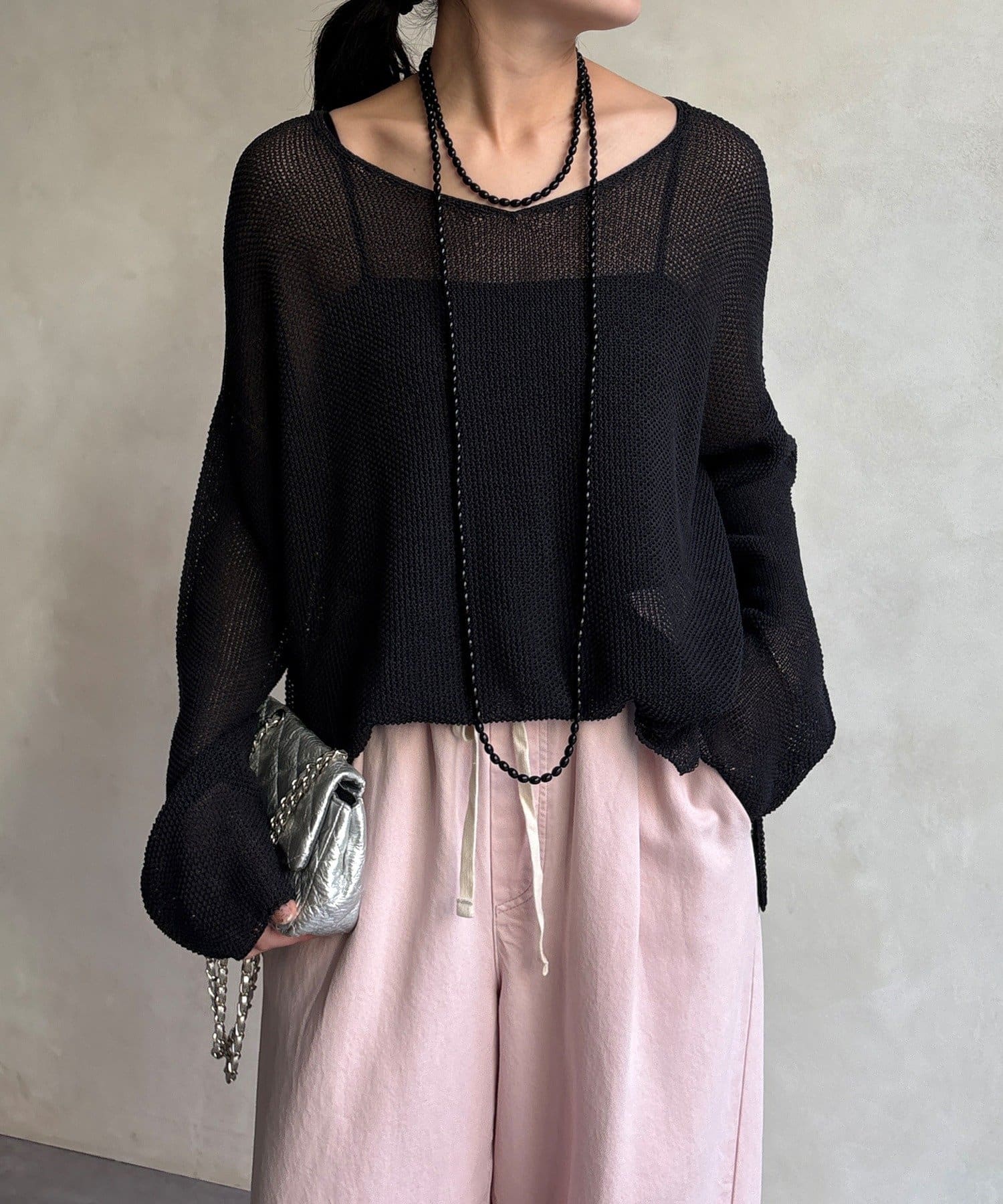 DOUDOU(ドゥドゥ) 前後2WAY鹿の子編みプルオーバー