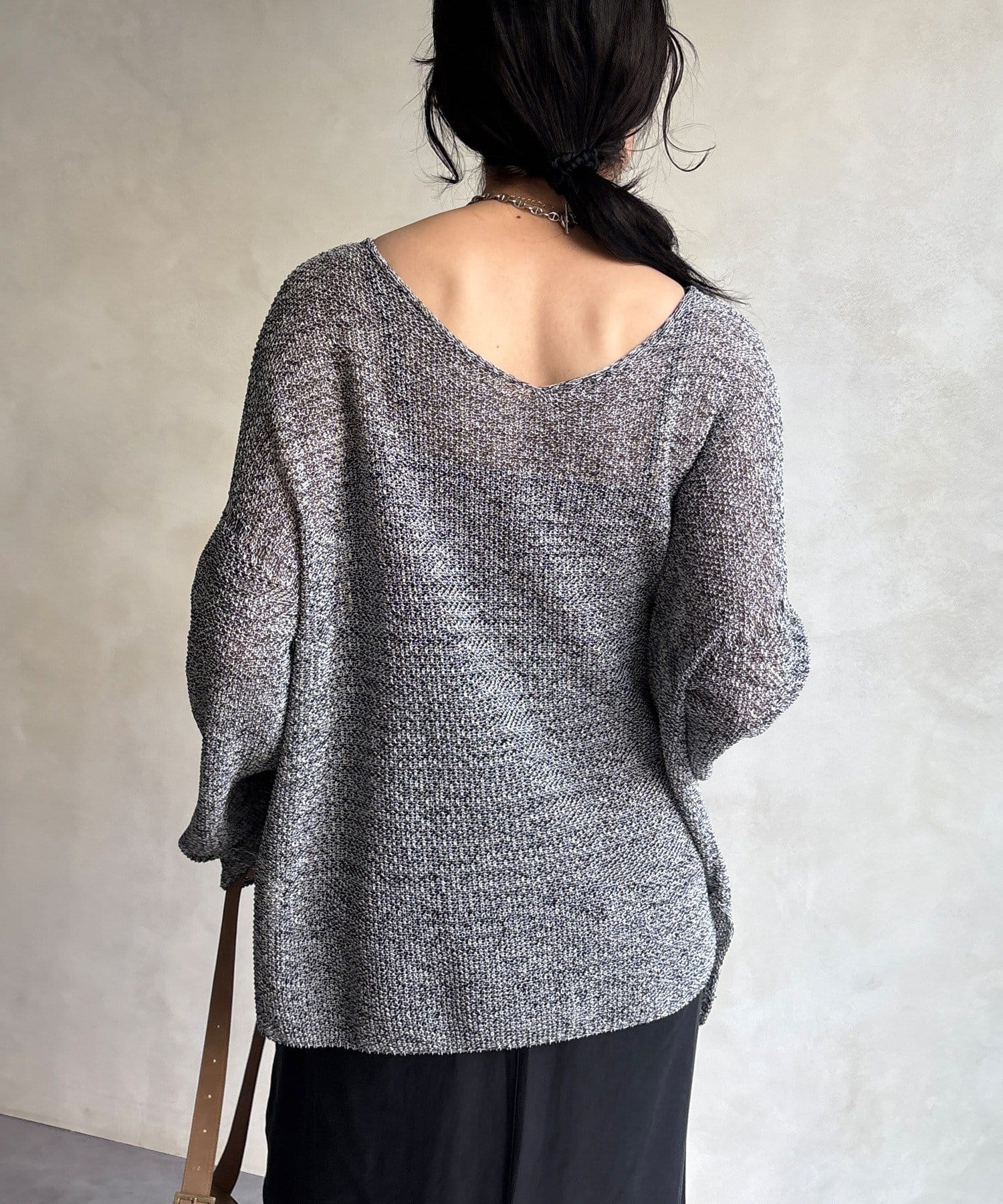 DOUDOU(ドゥドゥ) 前後2WAY鹿の子編みプルオーバー