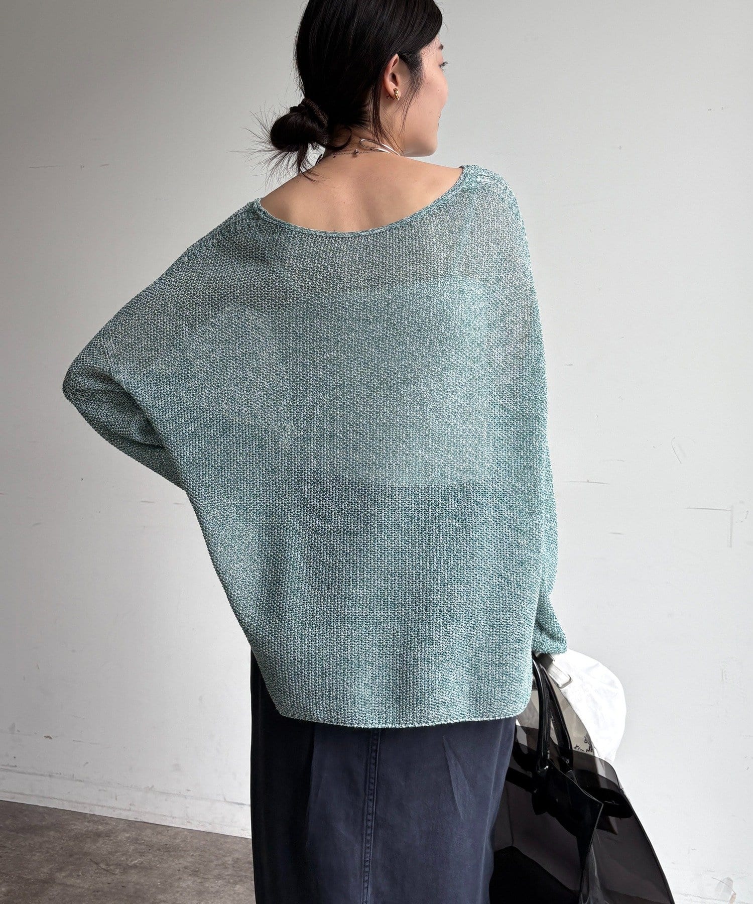 DOUDOU(ドゥドゥ) 前後2WAY鹿の子編みプルオーバー