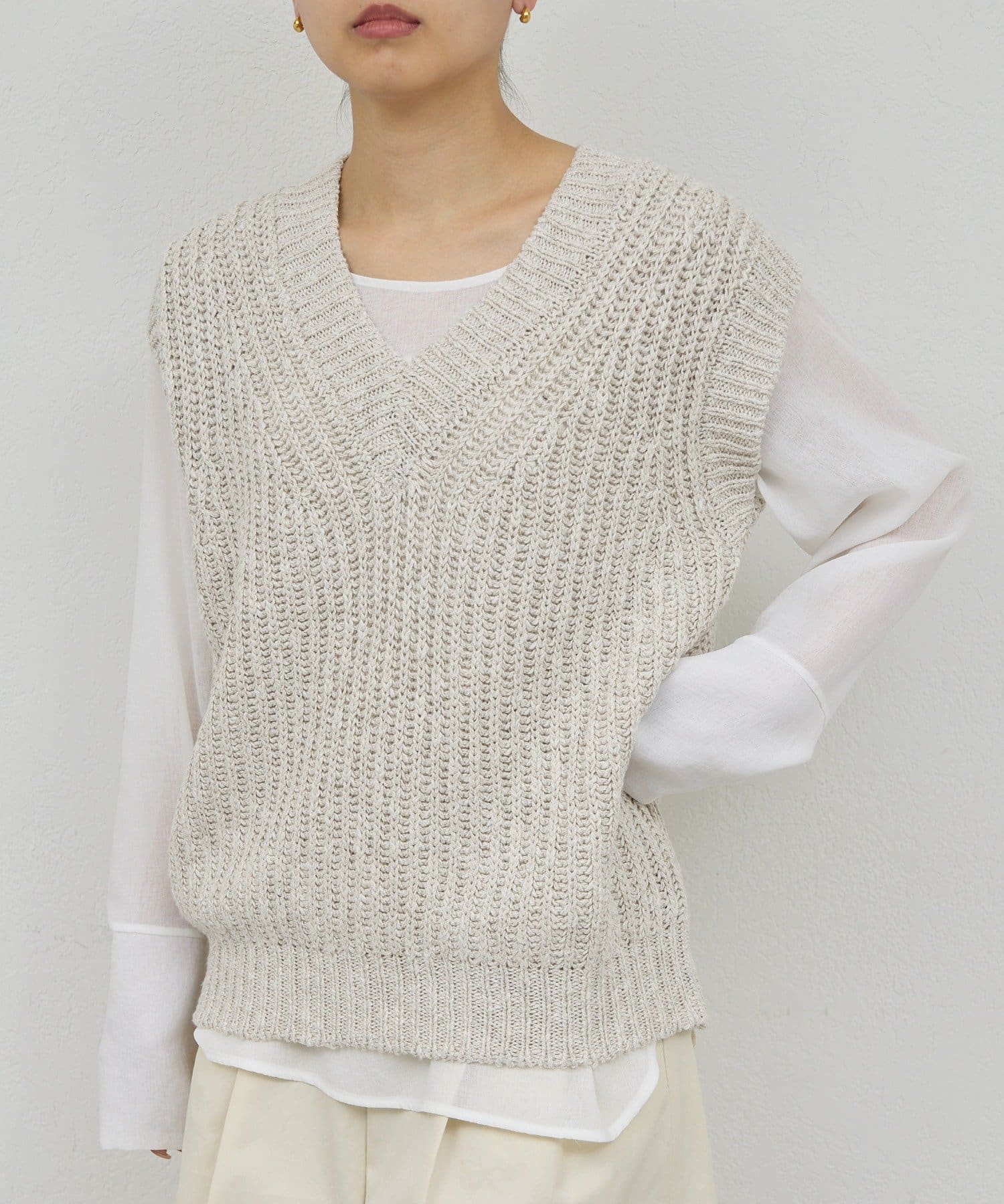 GALLARDAGALANTE(ガリャルダガランテ) 【HERITANOVUM】リネンコットンニットベスト