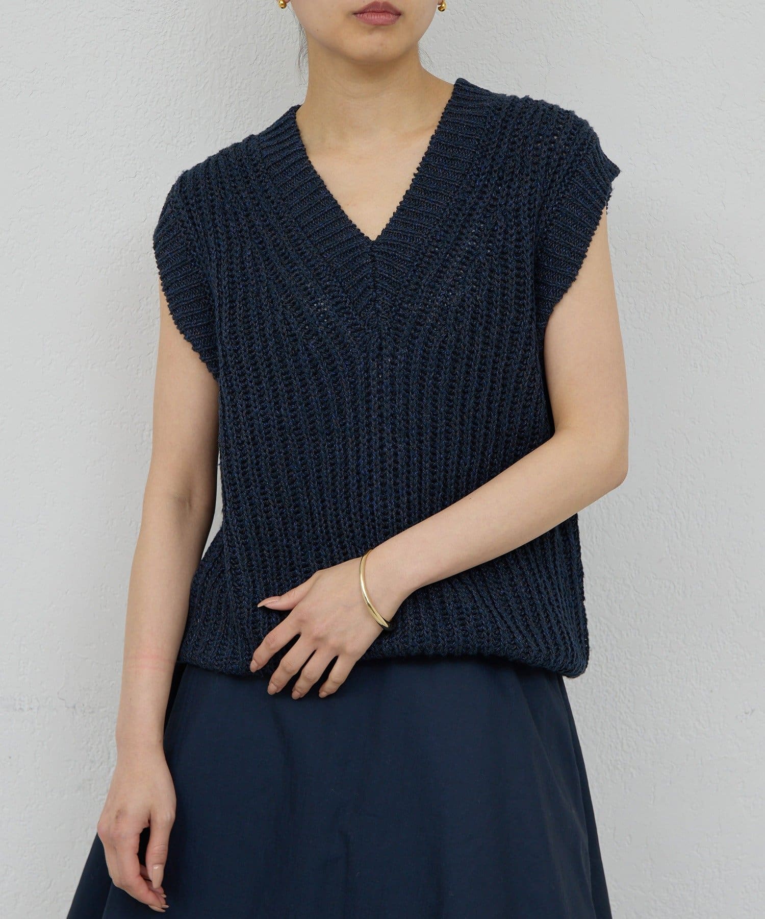 GALLARDAGALANTE(ガリャルダガランテ) 【HERITANOVUM】リネンコットンニットベスト