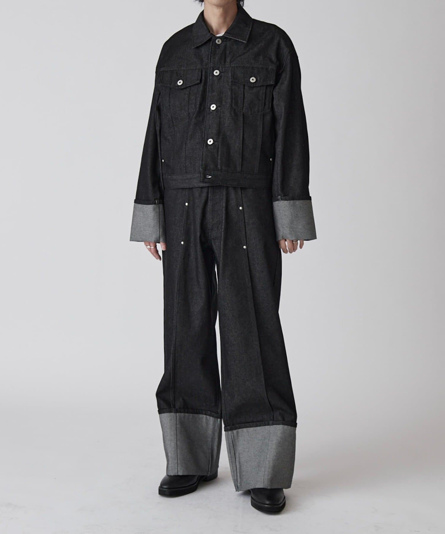 Lui's(ルイス) 【Neucon】ロールアップタックワイドストレートデニム / セットアップ対応