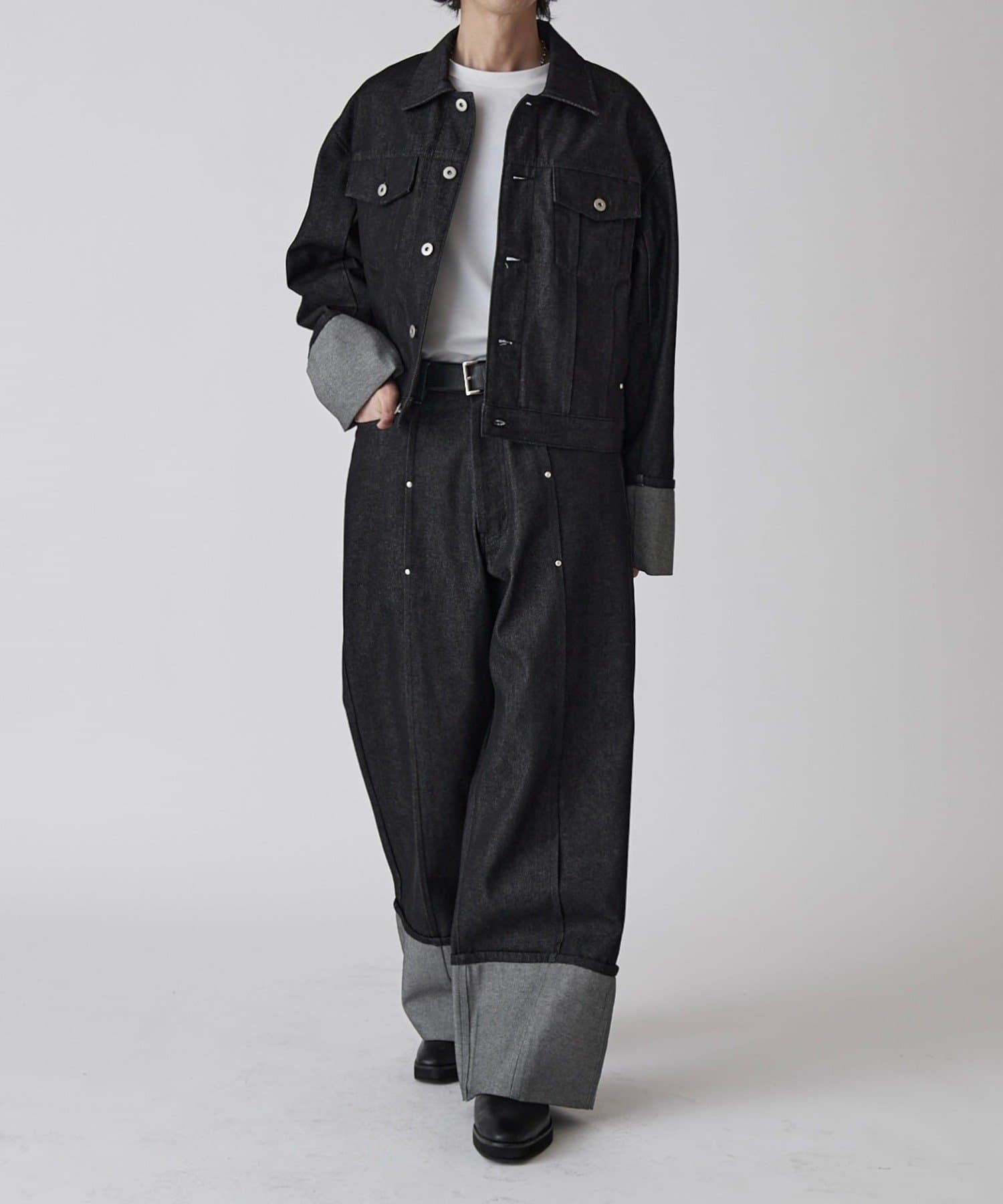 Lui's(ルイス) 【Neucon】ロールアップタックワイドストレートデニム / セットアップ対応