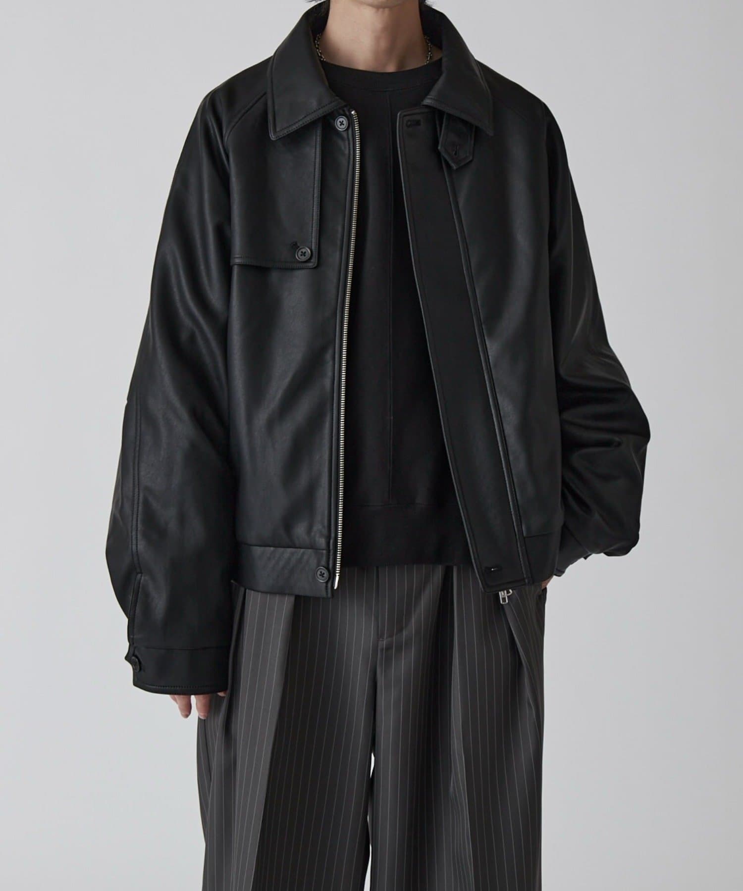 Lui's(ルイス) 【Neucon】ガンフラップZIPレザーブルゾン