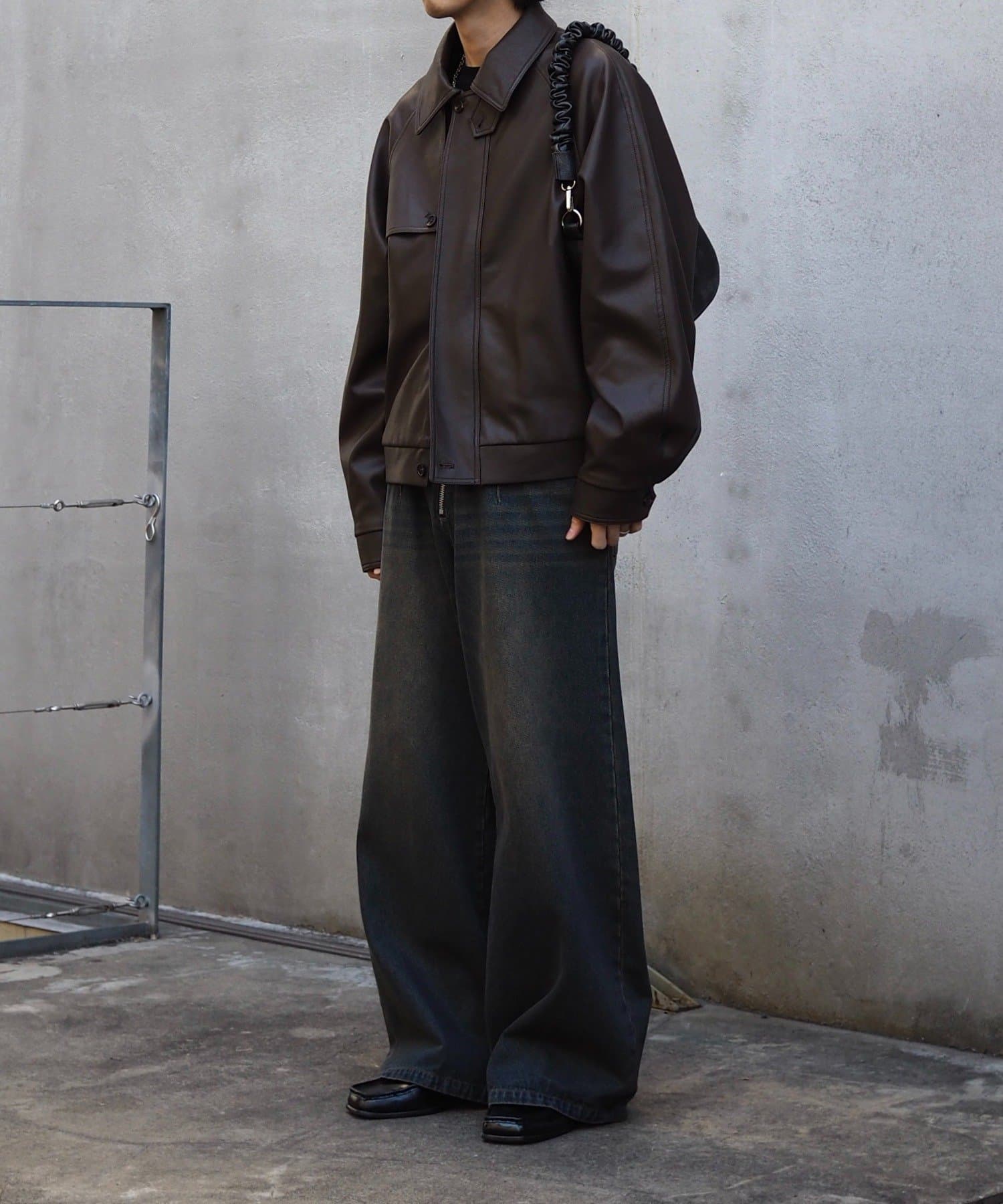 Lui's(ルイス) 【Neucon】ガンフラップZIPレザーブルゾン