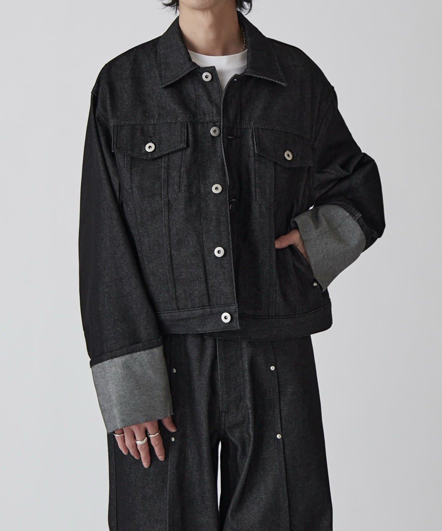 Lui's(ルイス) 【Neucon】ロールアップタックショートデニムジャケット / セットアップ対応