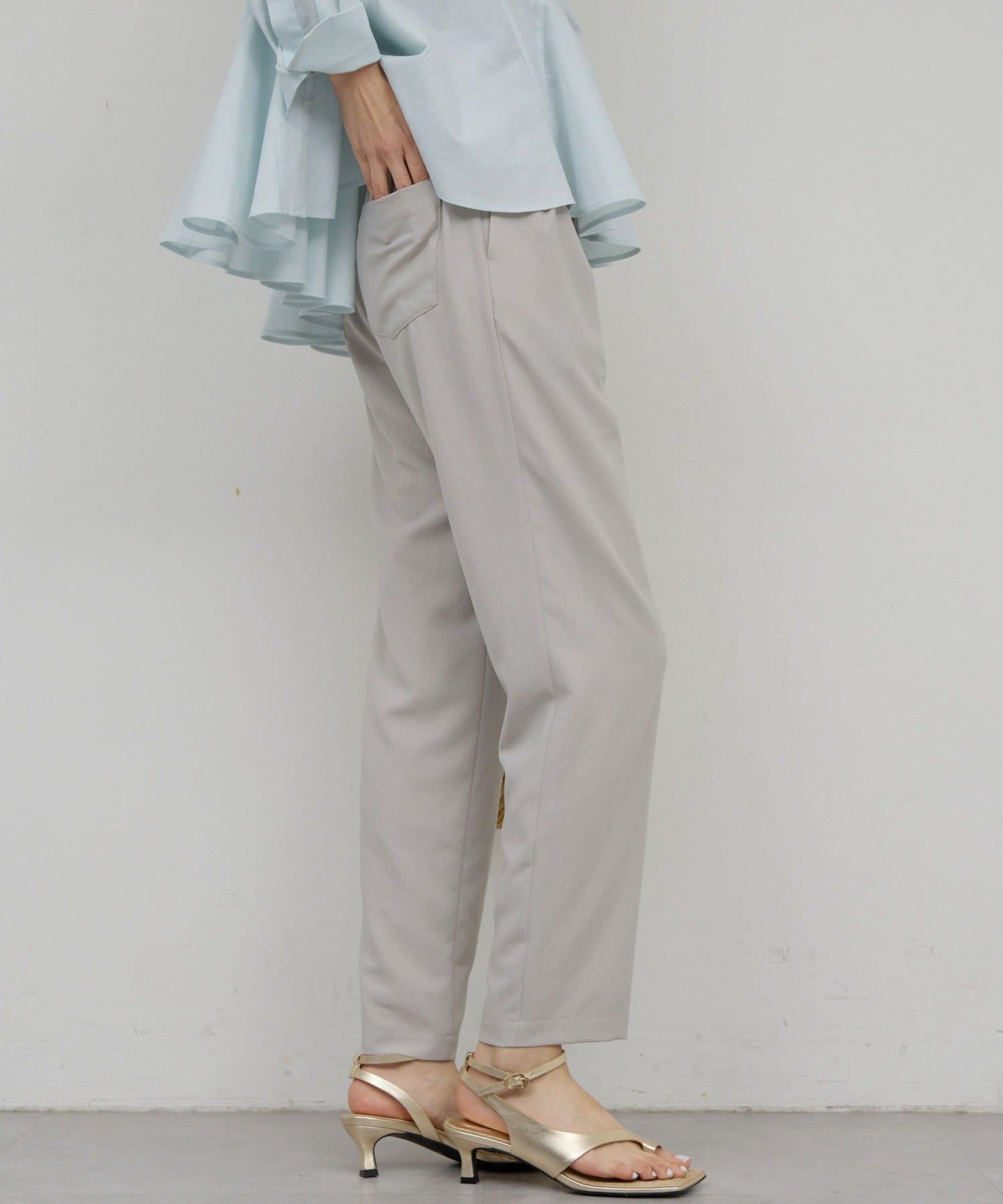 GALLARDAGALANTE(ガリャルダガランテ) 【近日予約開始】【-3kg見えパンツ】ライトジャージーテーパードパンツ