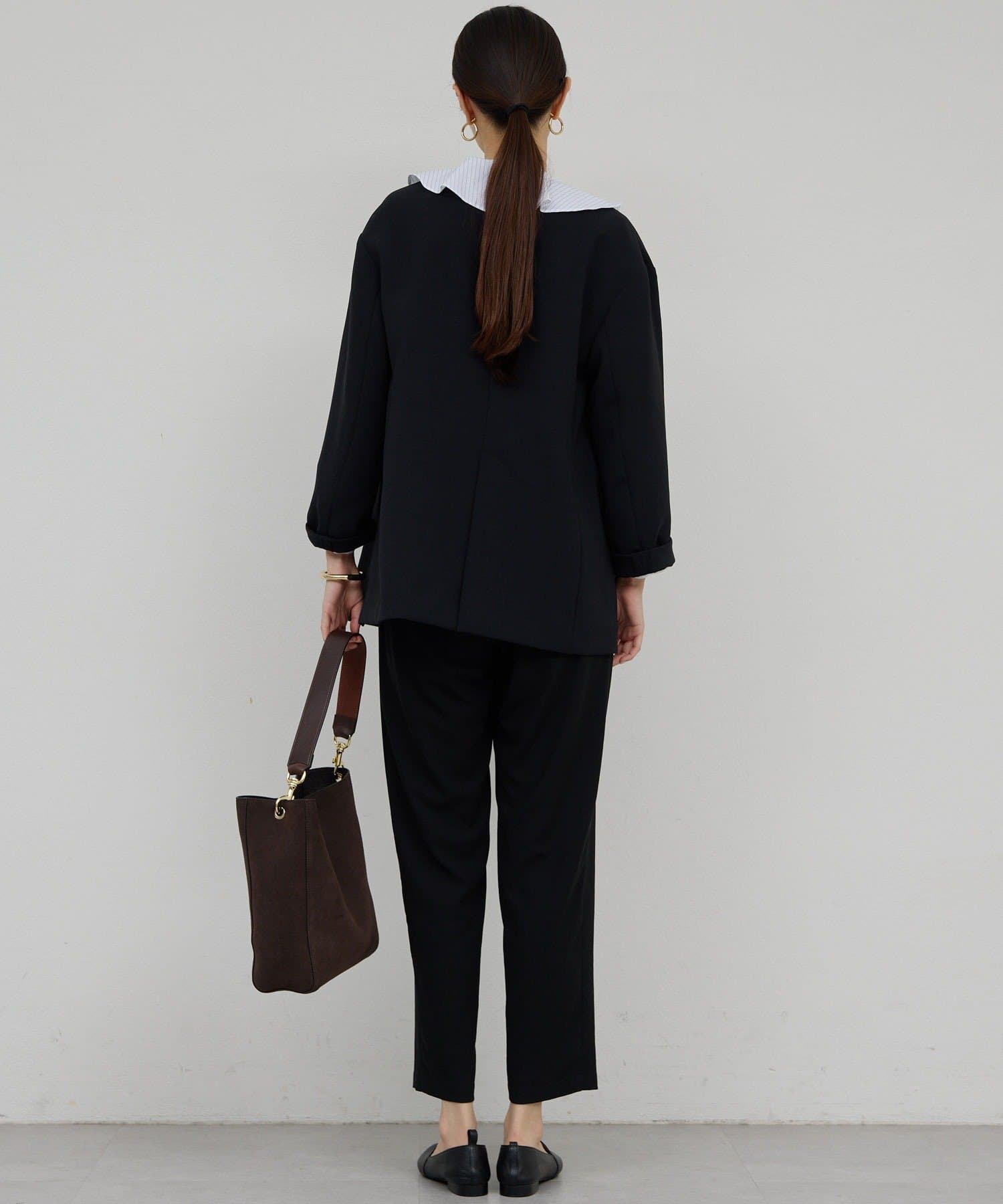 GALLARDAGALANTE(ガリャルダガランテ) 【近日予約開始】【-3kg見えパンツ】ライトジャージーテーパードパンツ