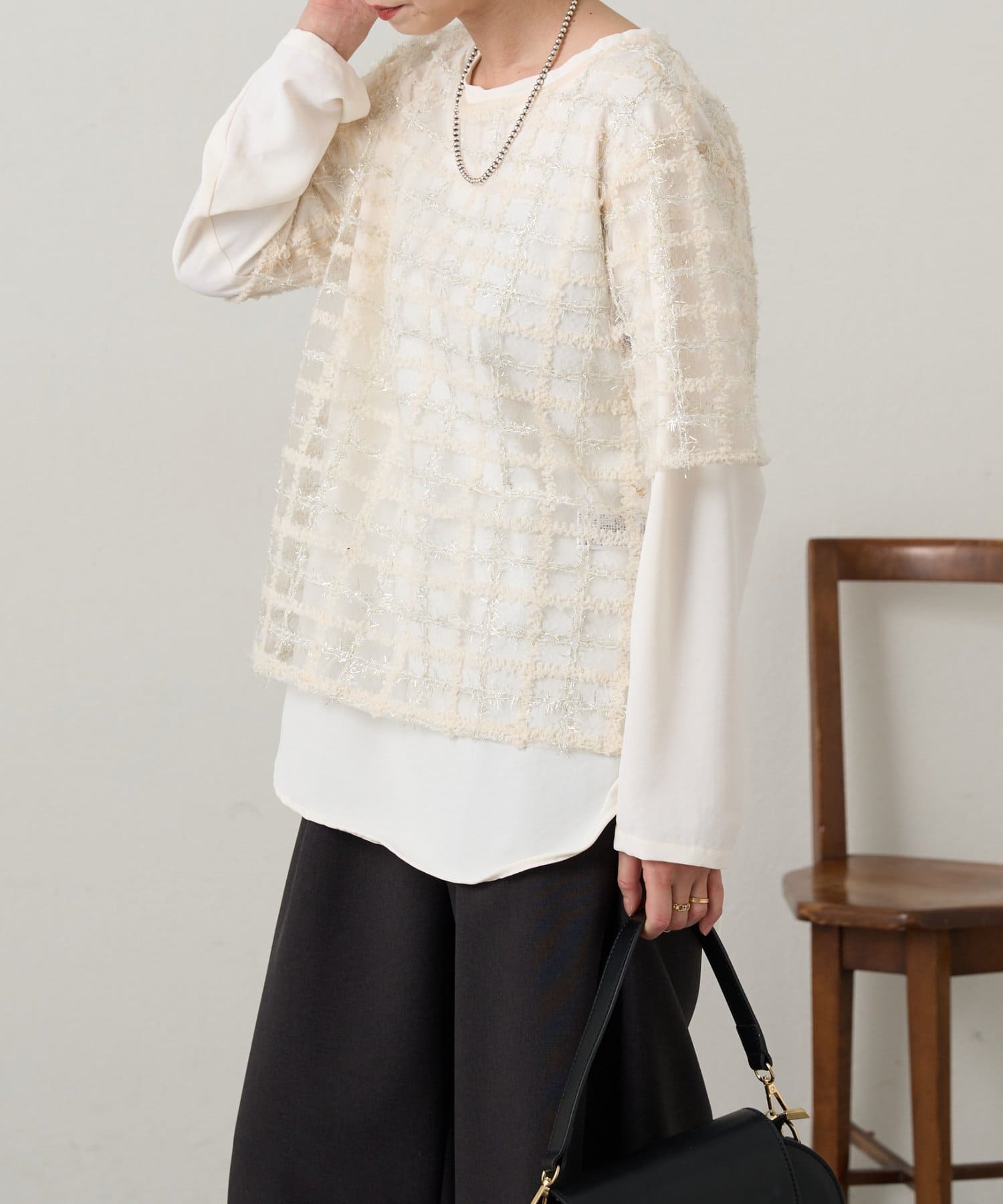 Omekashi(オメカシ) ラメシアーブラウス&Tブラウスset