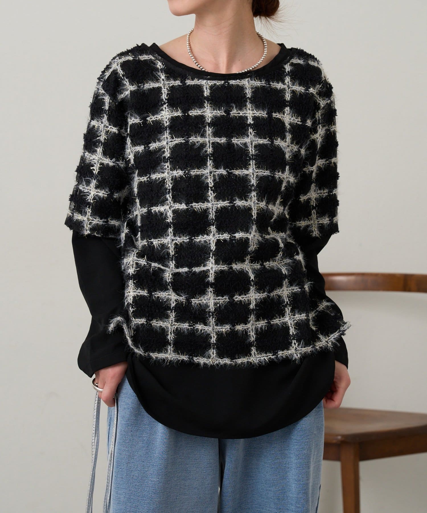 Omekashi(オメカシ) ラメシアーブラウス&Tブラウスset