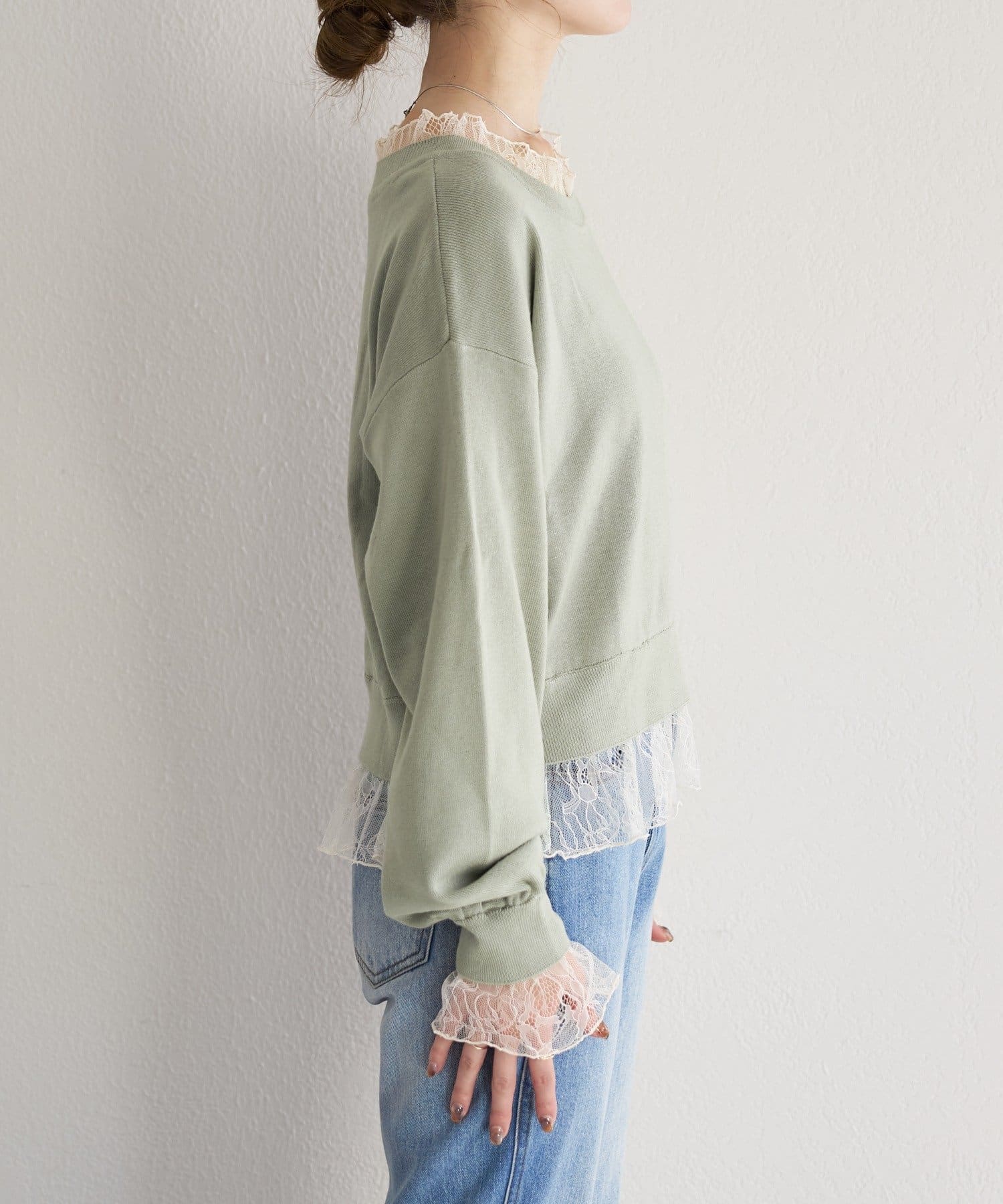 Kastane(カスタネ) B レースドッキングニット