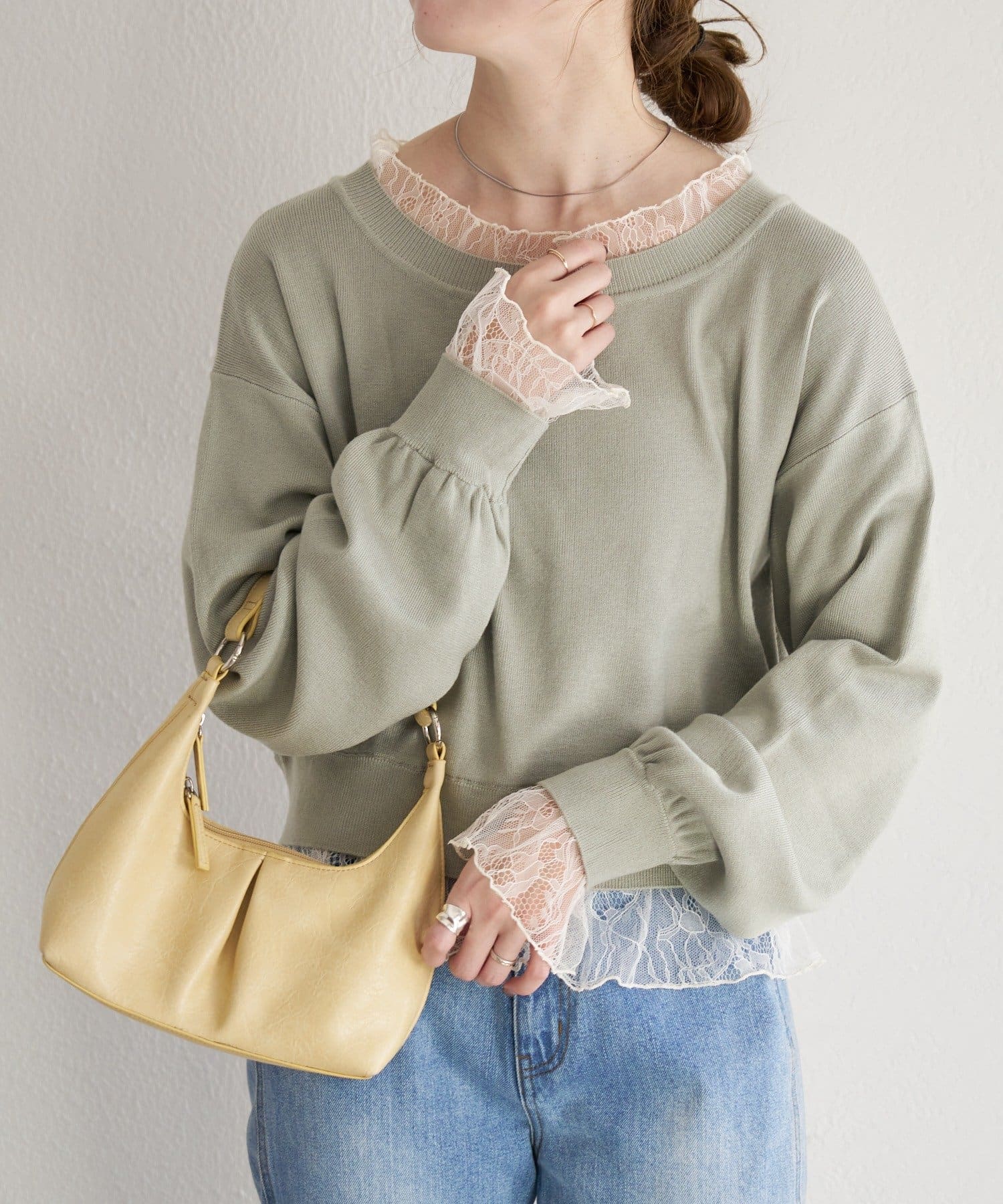 Kastane(カスタネ) B レースドッキングニット