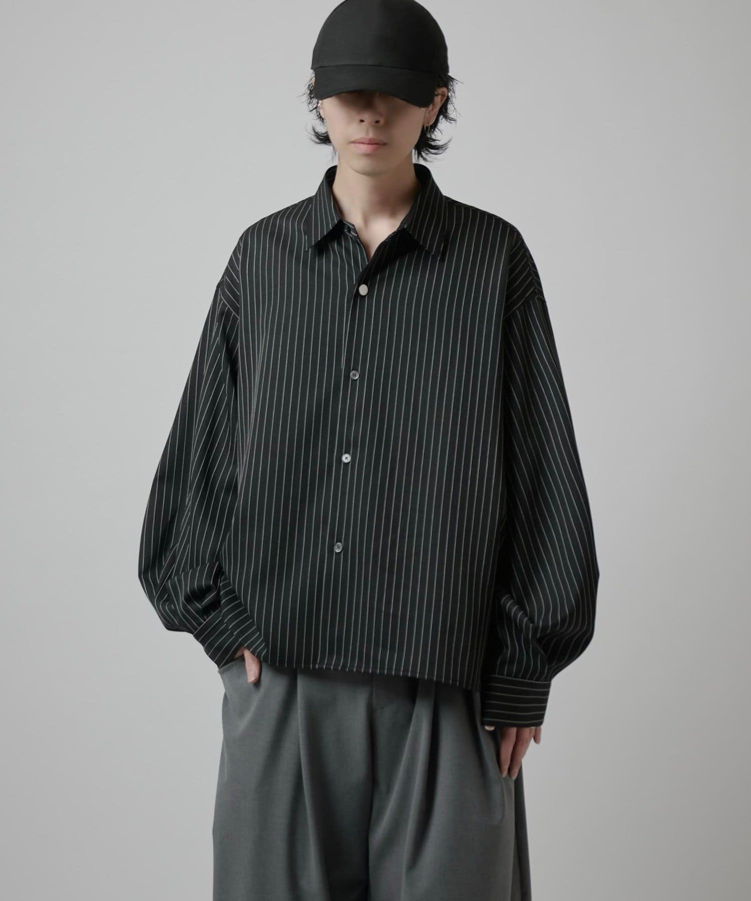 Lui's(ルイス) 【Neucon】バルーンスリーブストライプオーバーシャツ