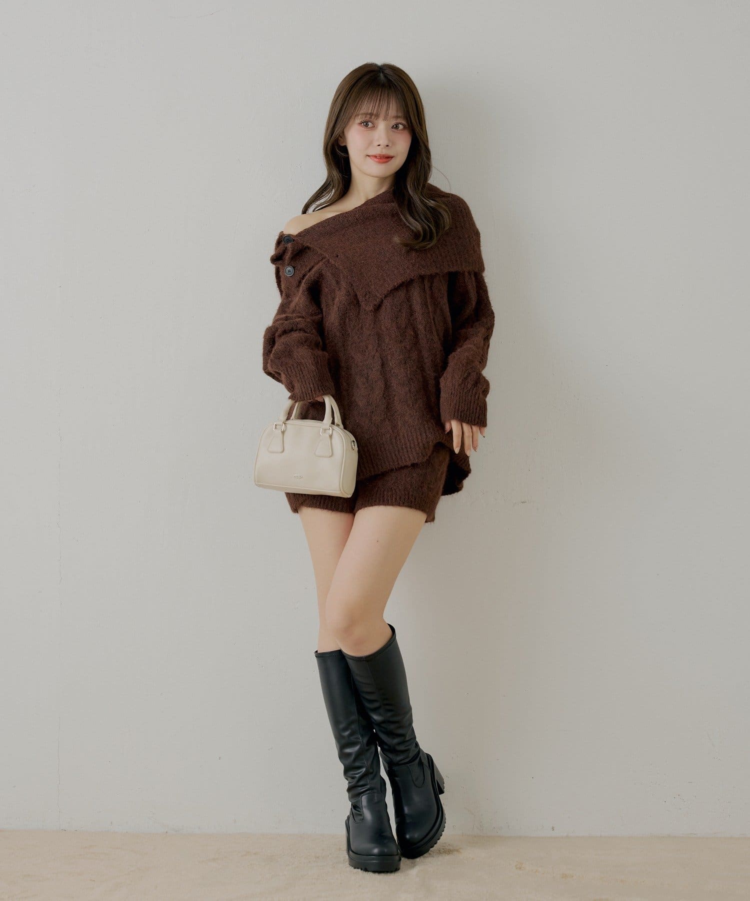 Chico(チコ) 【セットアップ対応】ケーブルニット+スヌードセット