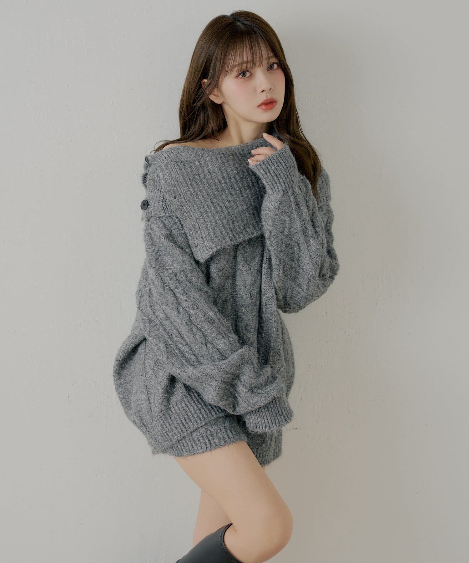 Chico(チコ) 【セットアップ対応】ケーブルニット+スヌードセット