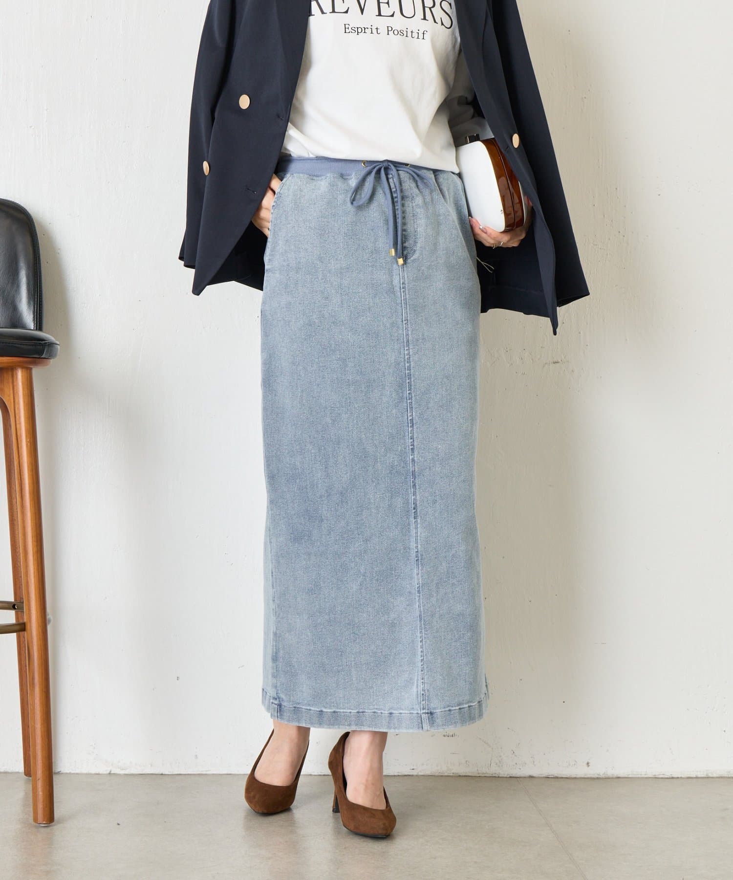 Jena　espace merveilleux(ジェナ　エスパスメルヴェイユ) ストレッチデニムスカート