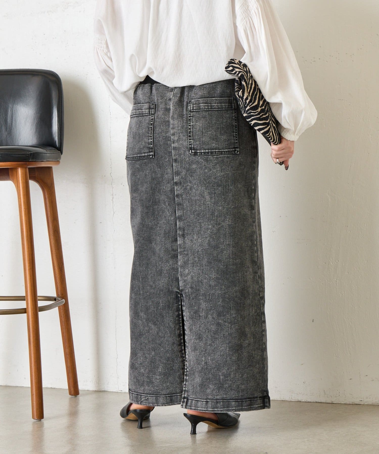 Jena　espace merveilleux(ジェナ　エスパスメルヴェイユ) ストレッチデニムスカート