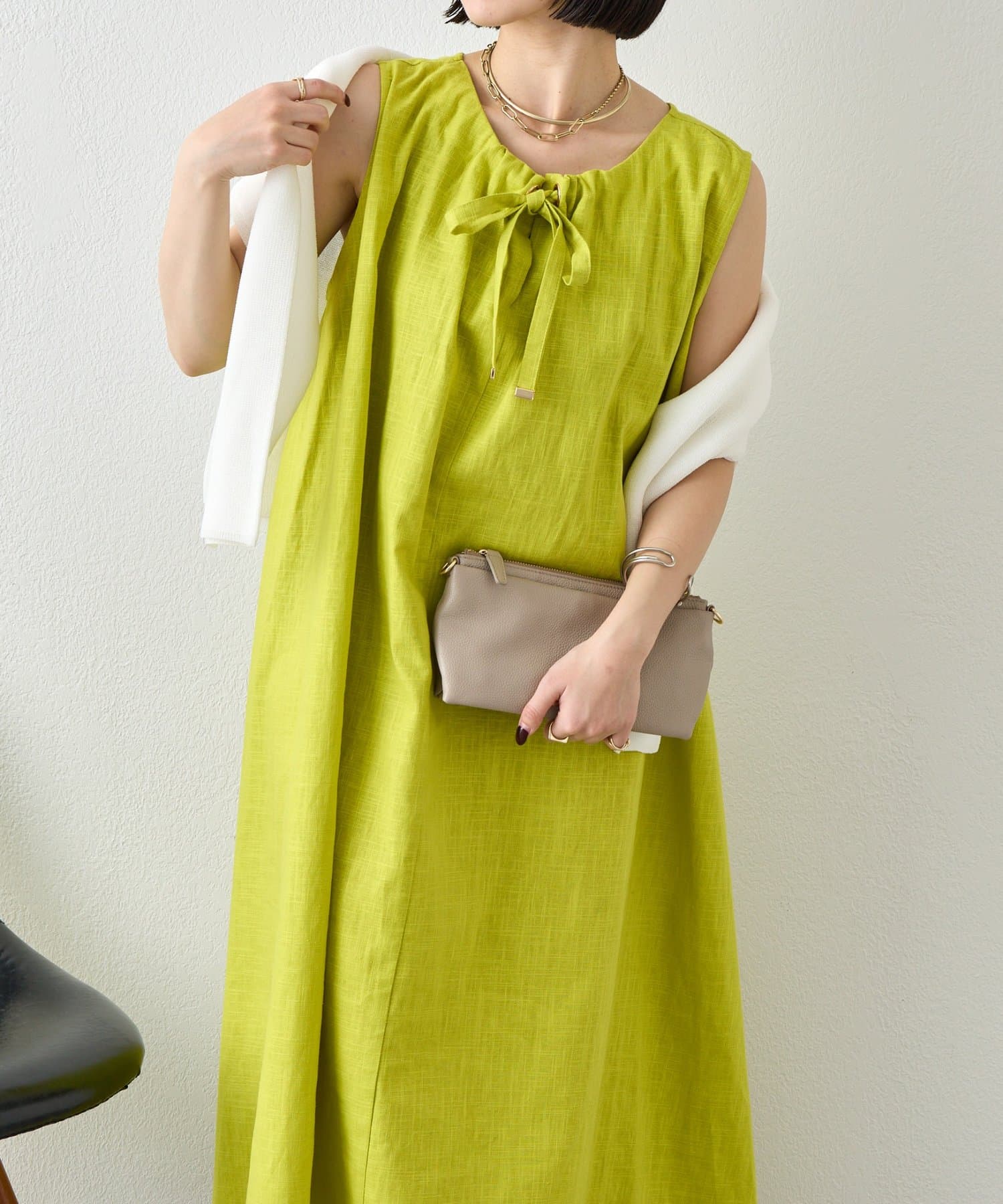 Jena　espace merveilleux(ジェナ　エスパスメルヴェイユ) 2WAYリネンリボンOP