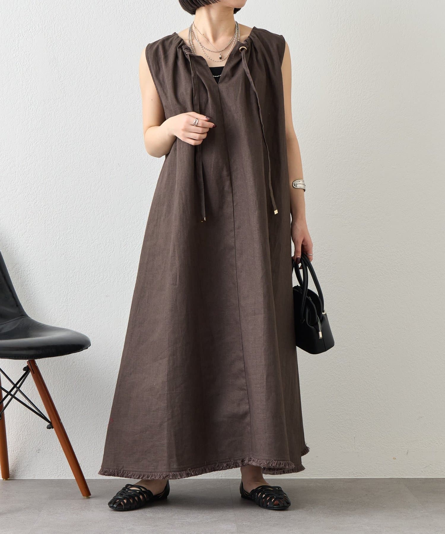 Jena　espace merveilleux(ジェナ　エスパスメルヴェイユ) 2WAYリネンリボンOP