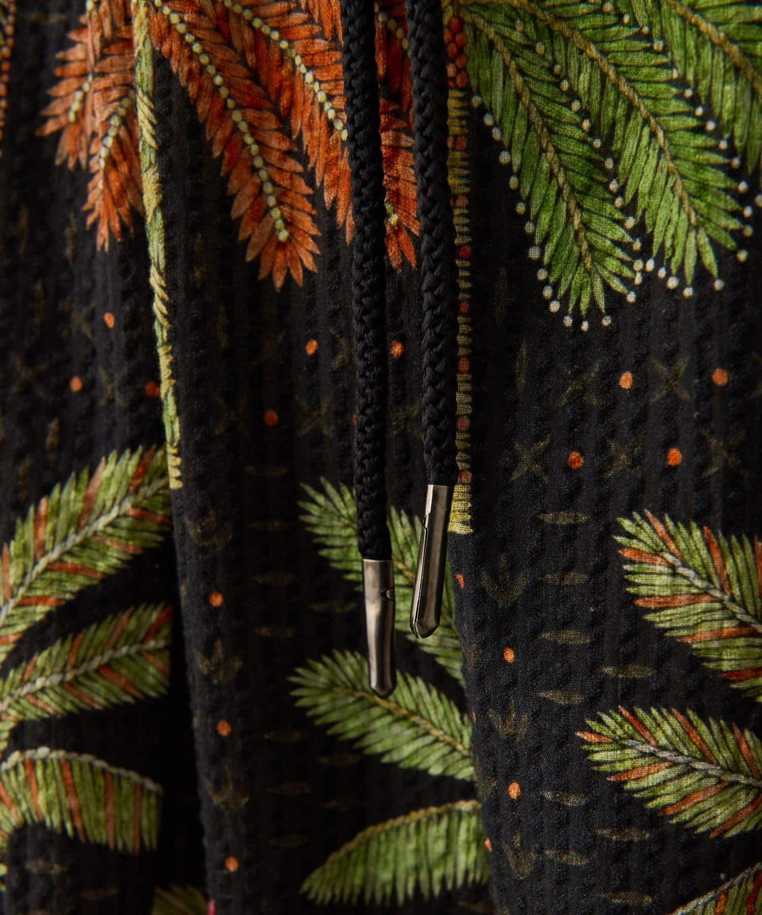 ear PAPILLONNER(イア パピヨネ) sampo×ear ヤシ柄パンツ 《サッカー生地/通気性◎/ボタニカル柄/ウエスト総ゴム》