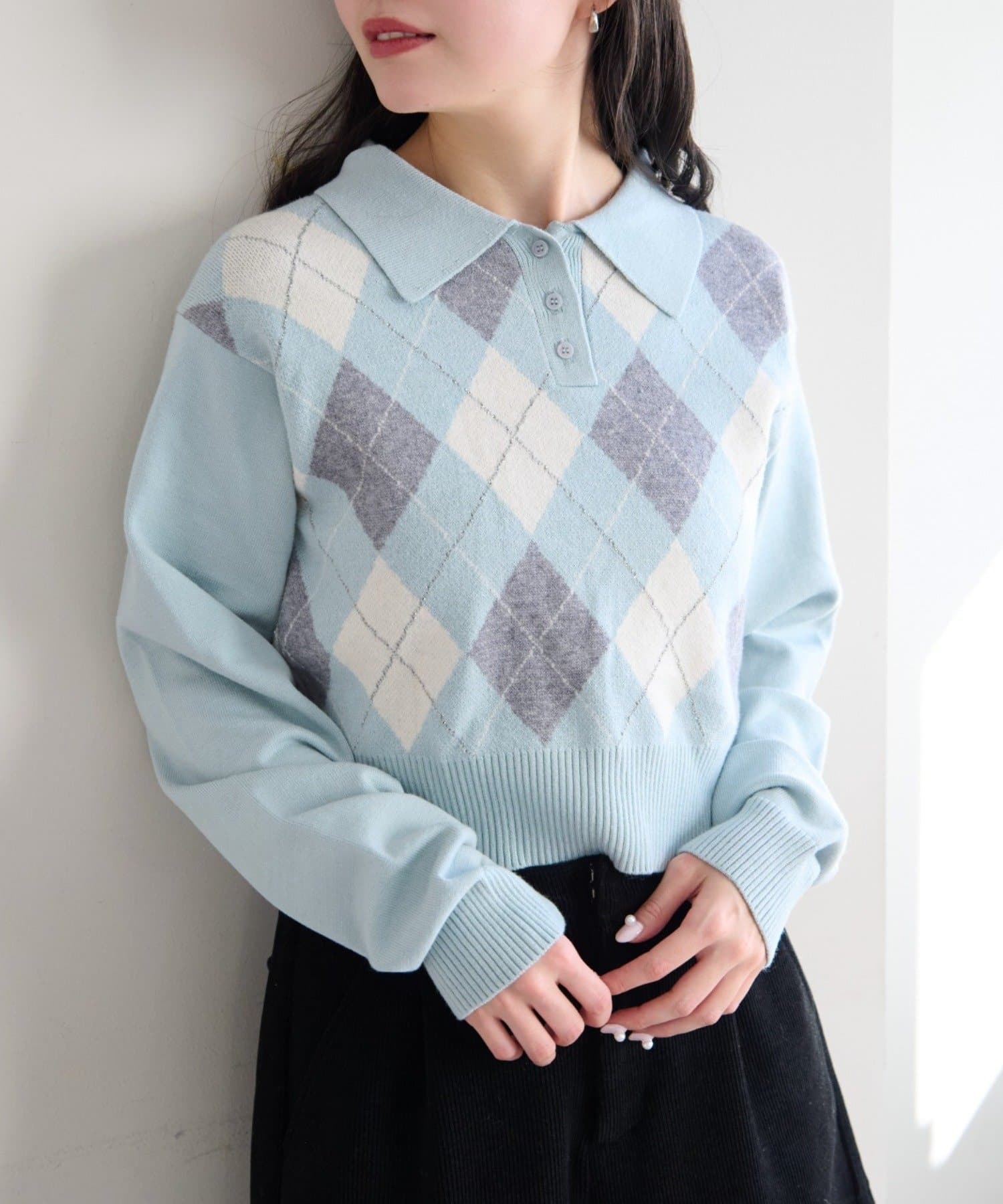 Kastane(カスタネ) アーガイルポロニット