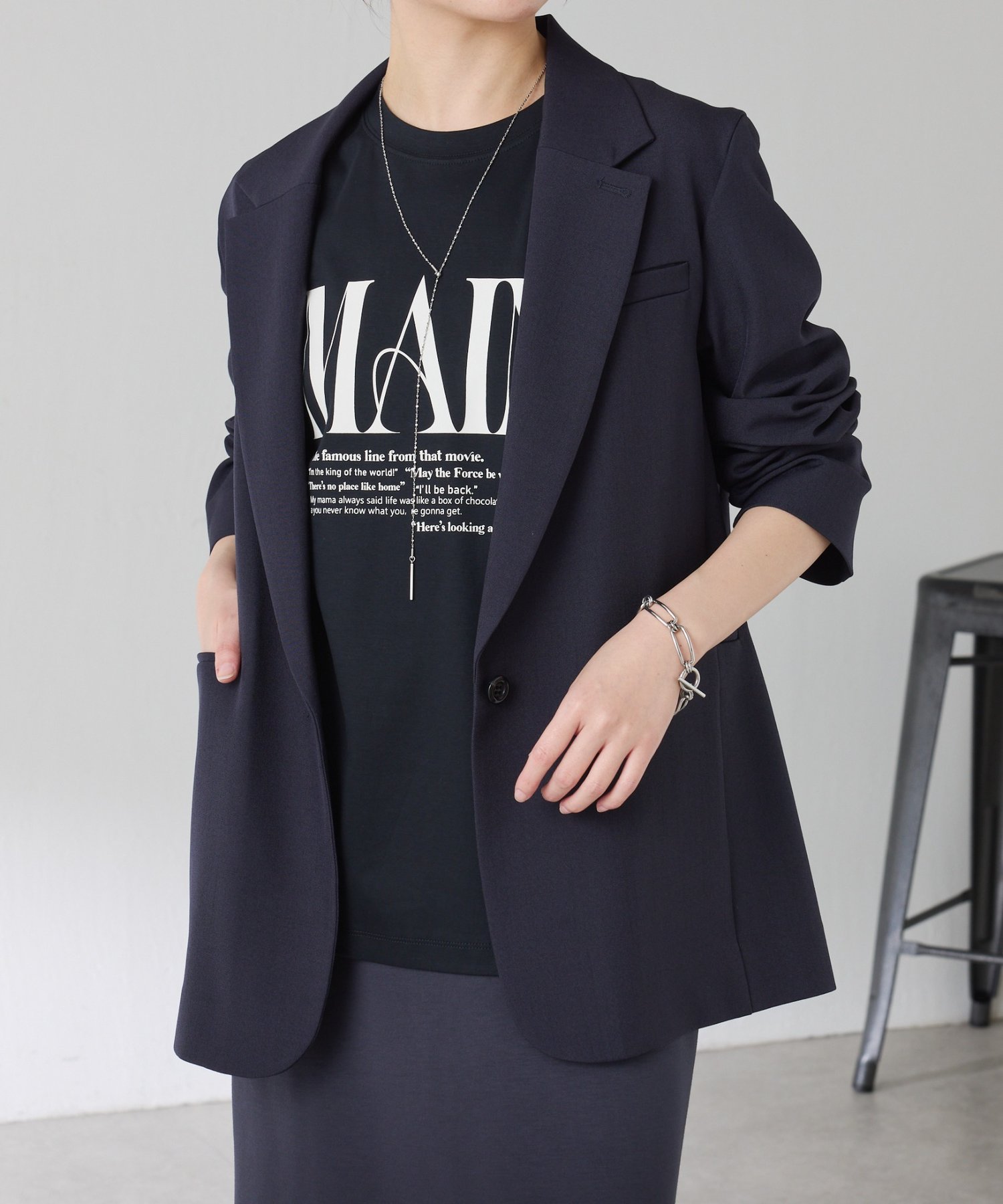 COLLAGE GALLARDAGALANTE(コラージュ ガリャルダガランテ) 【軽量◎ストレッチ◎】ストレッチシャークスキンジャケット