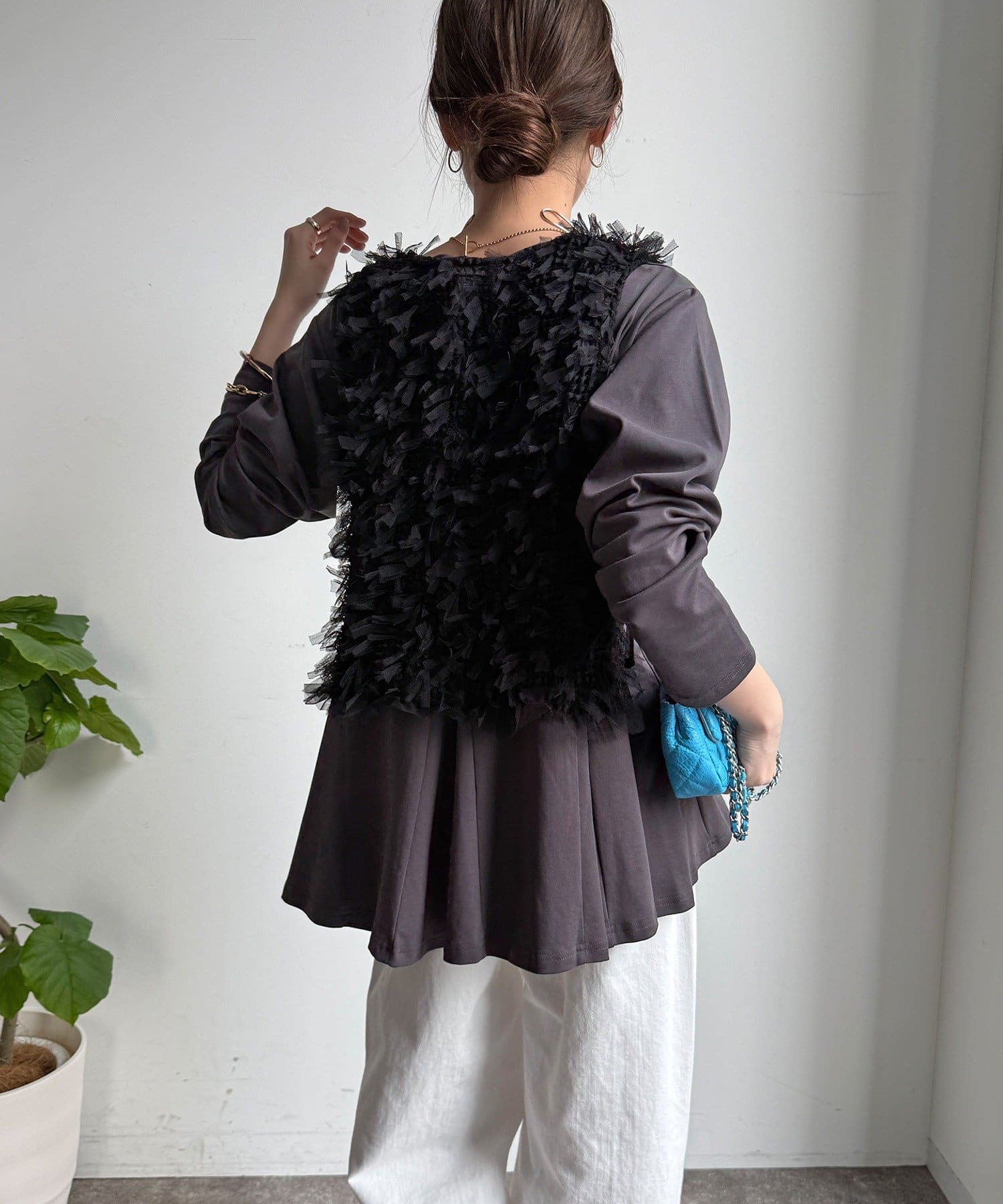 DOUDOU(ドゥドゥ) 【WEB限定】リボンヤーンベスト×テントプルオーバーセット