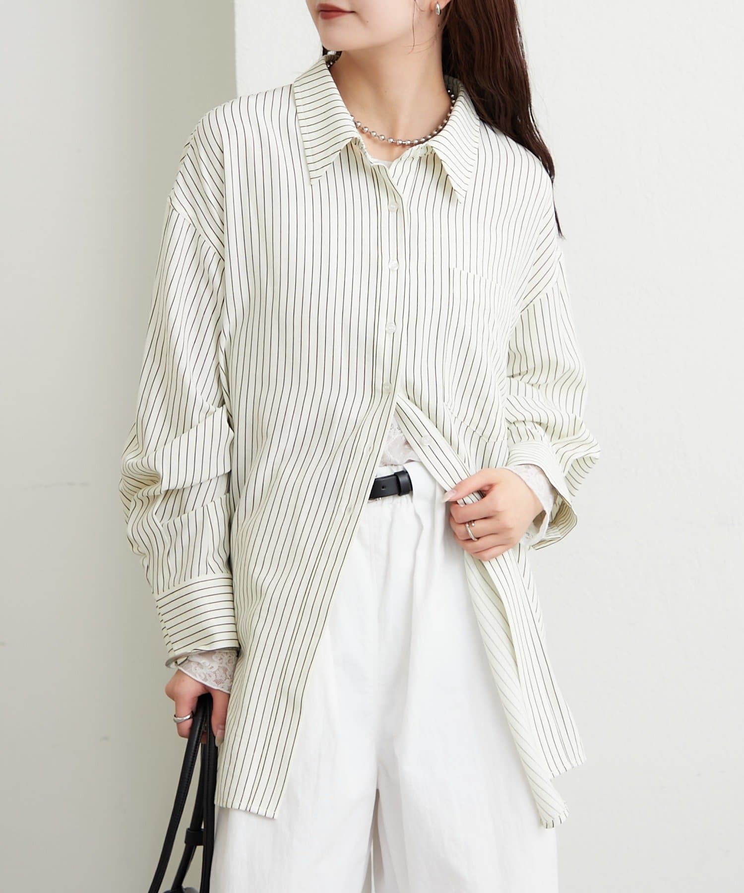 mystic(ミスティック) ボタンレイヤードBIGシャツ