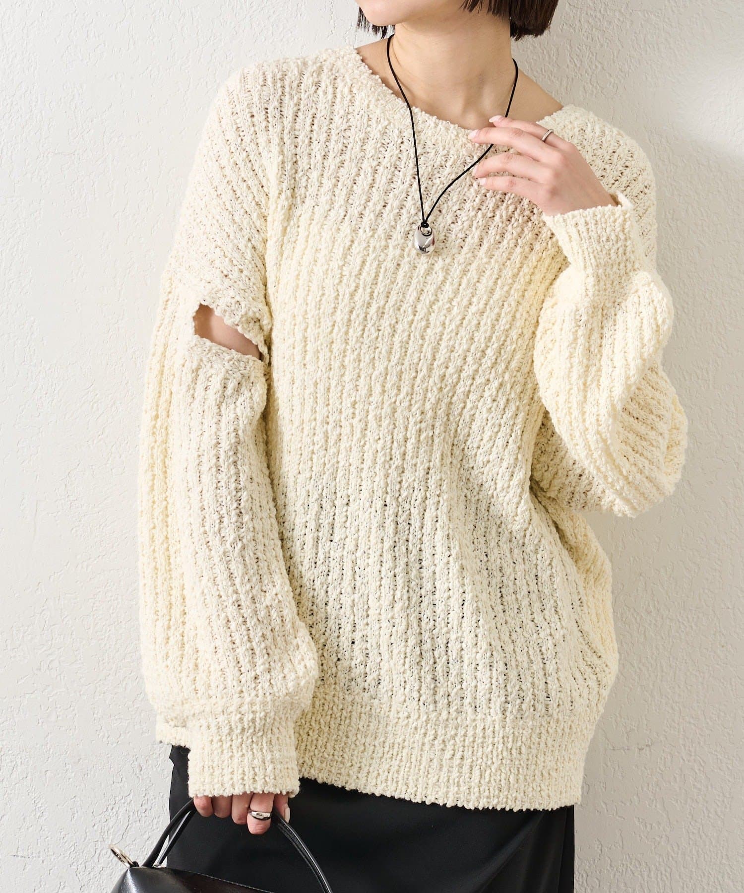 mystic(ミスティック) スラブヤーンスリットニット